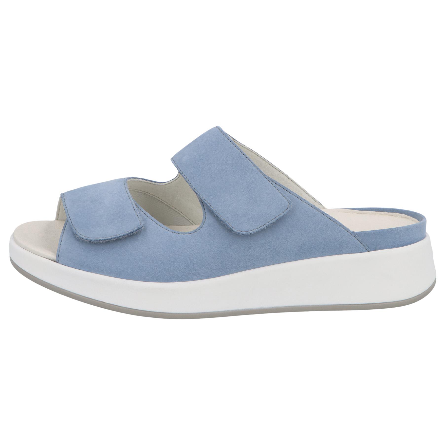 blaue pantolette seitenansicht links