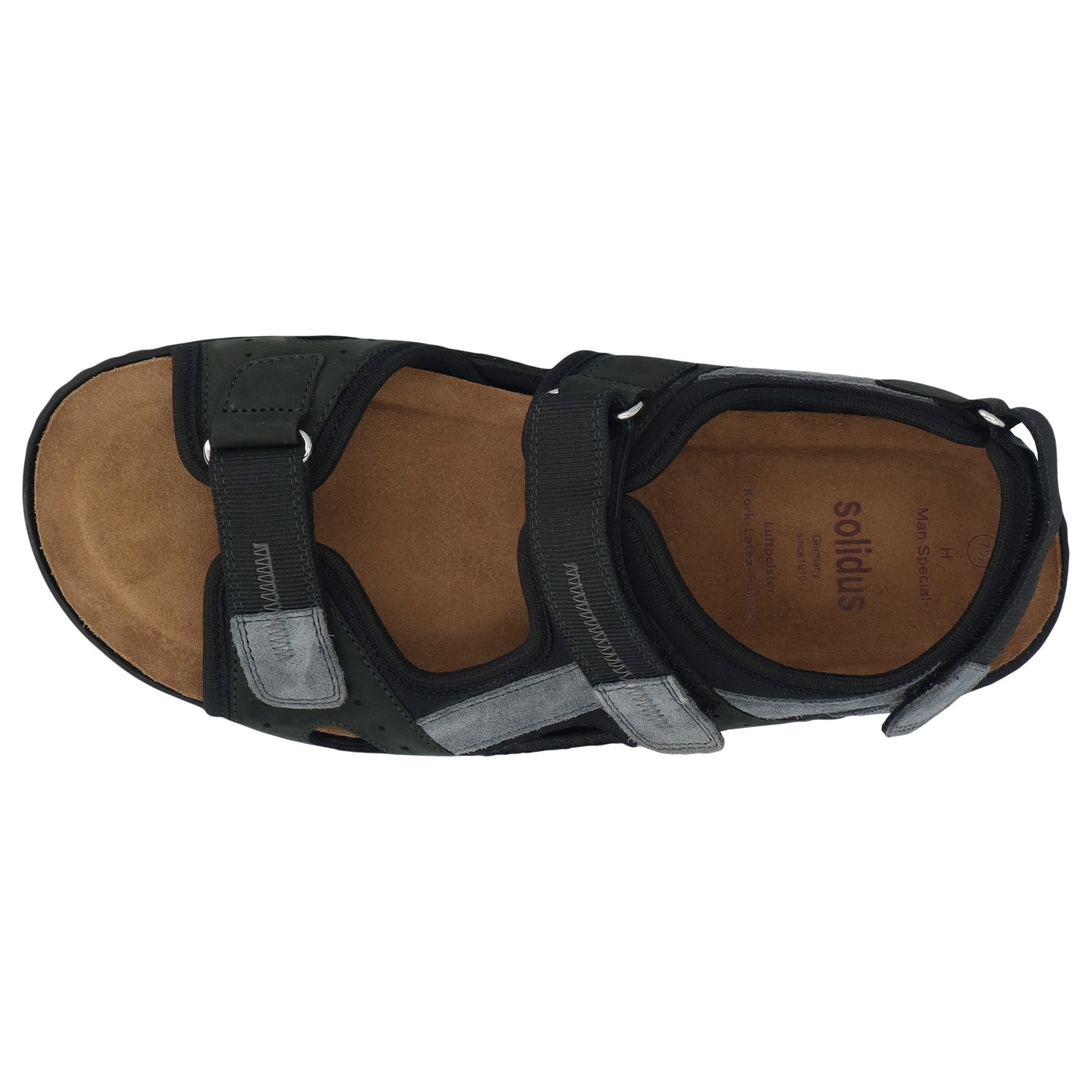 schwarze sandale draufsicht