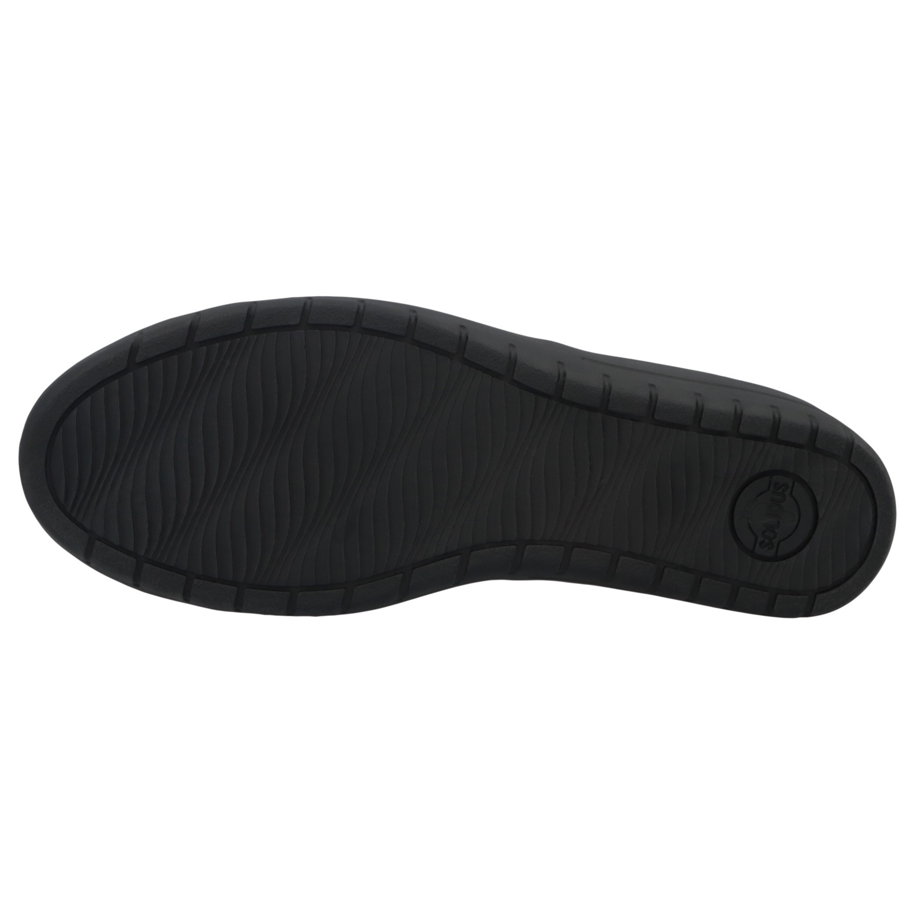 schwarze slipper sohlenansicht