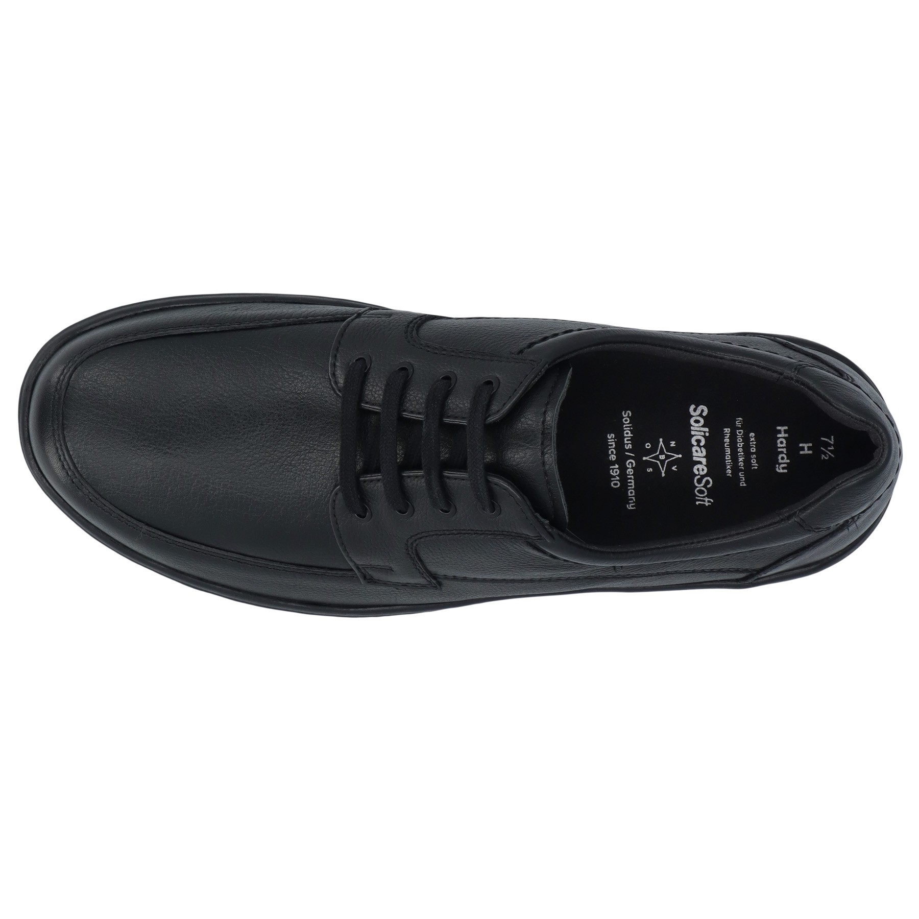 schwarze halbschuh draufsicht
