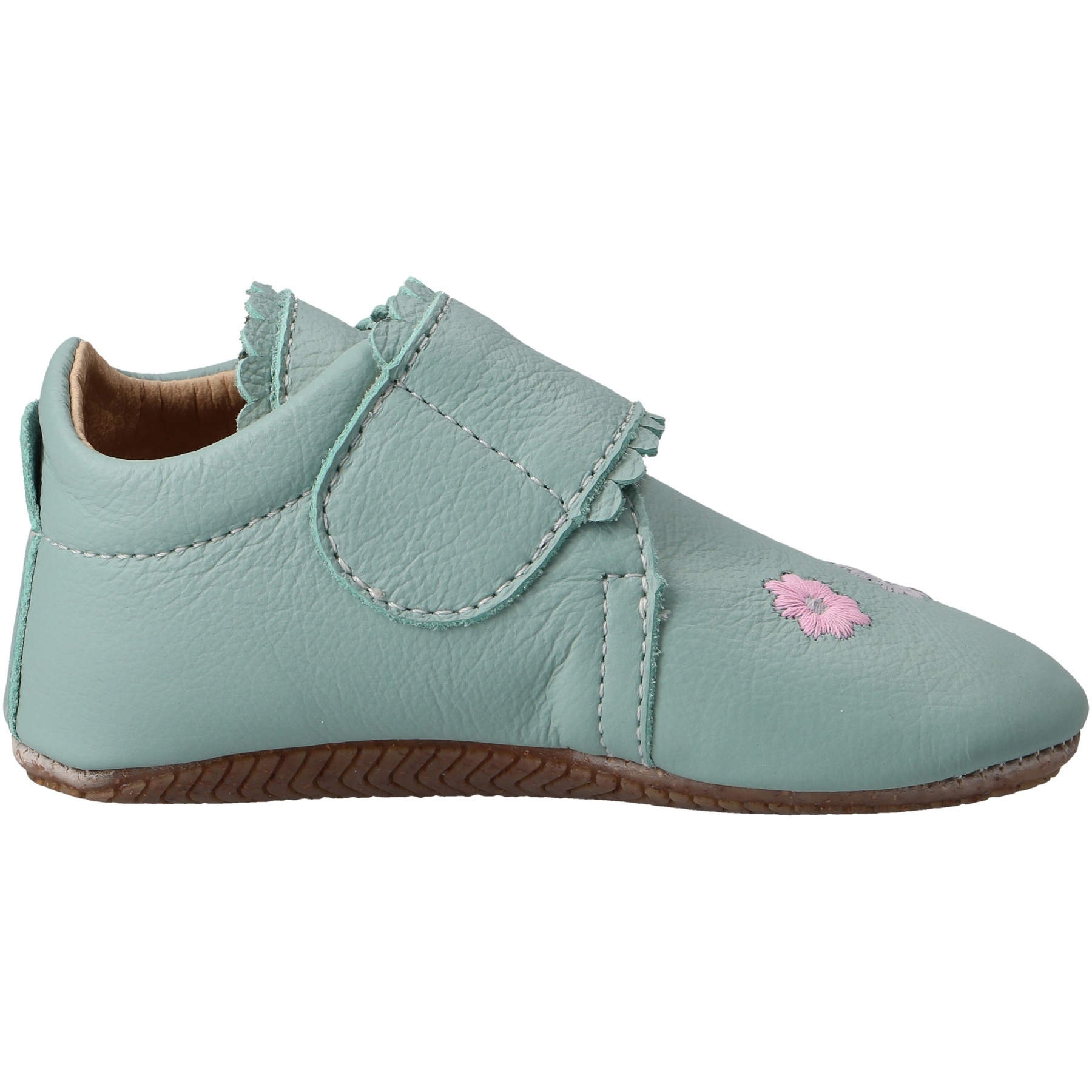 blaue krabbelschuhe seitenansicht rechts