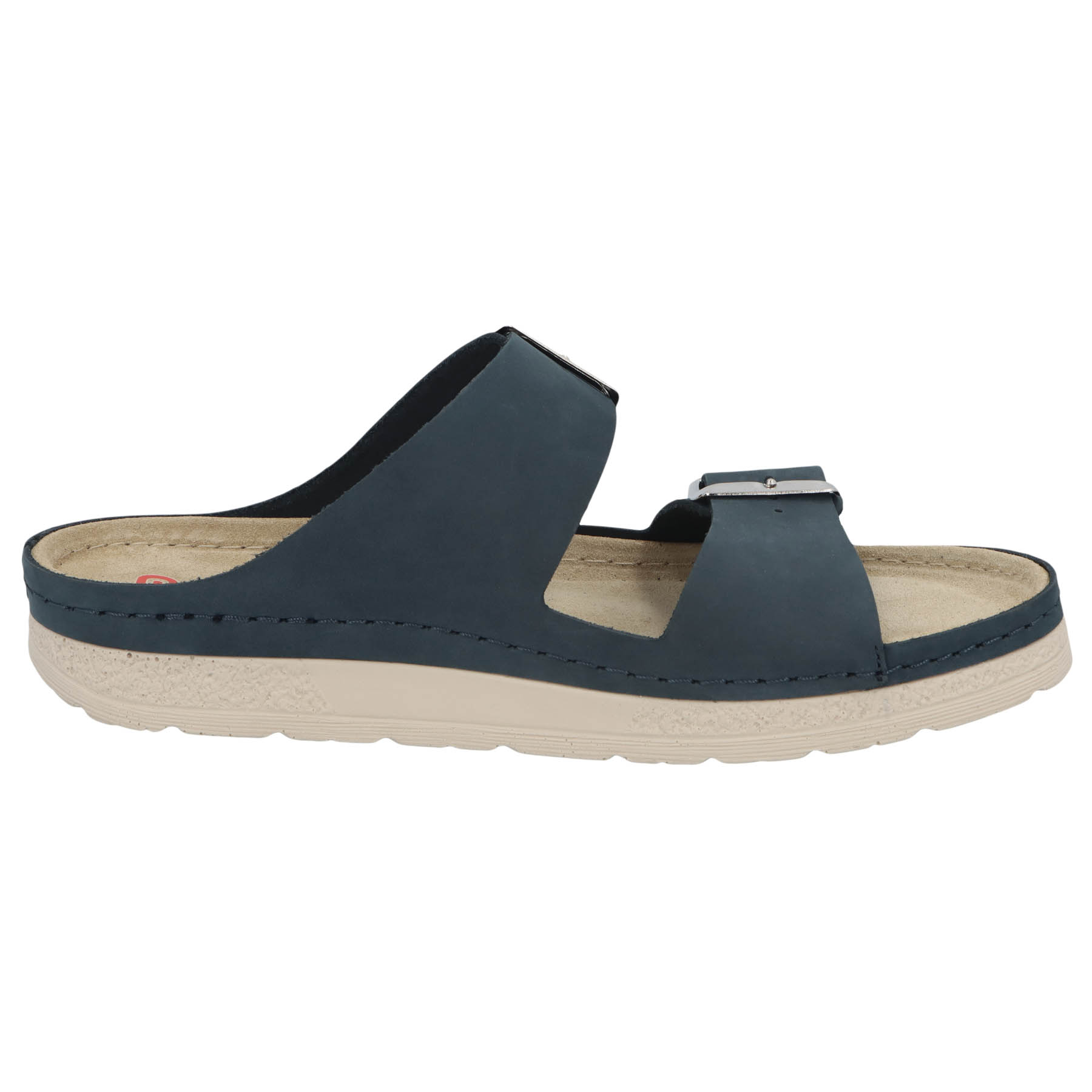 blaue pantolette seitenansicht rechts