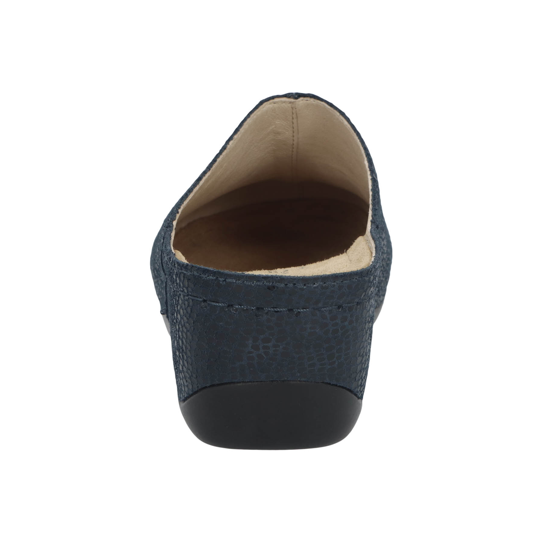 blaue clogs hinteransicht