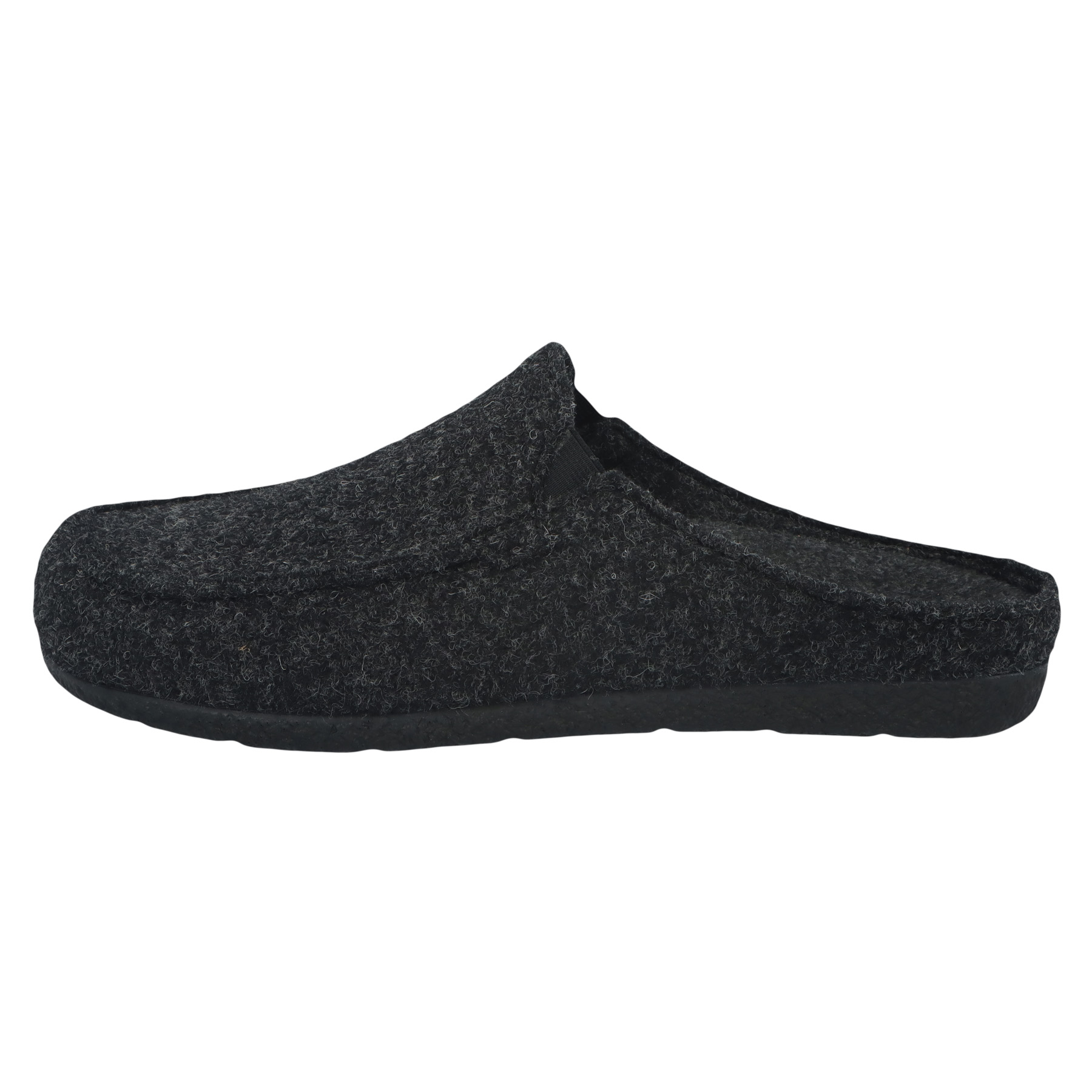 graue hausschuhe seitenansicht links