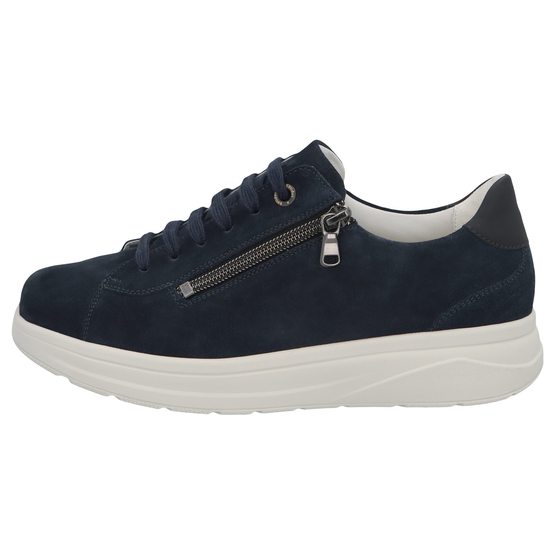 blaue halbschuh seitenansicht links