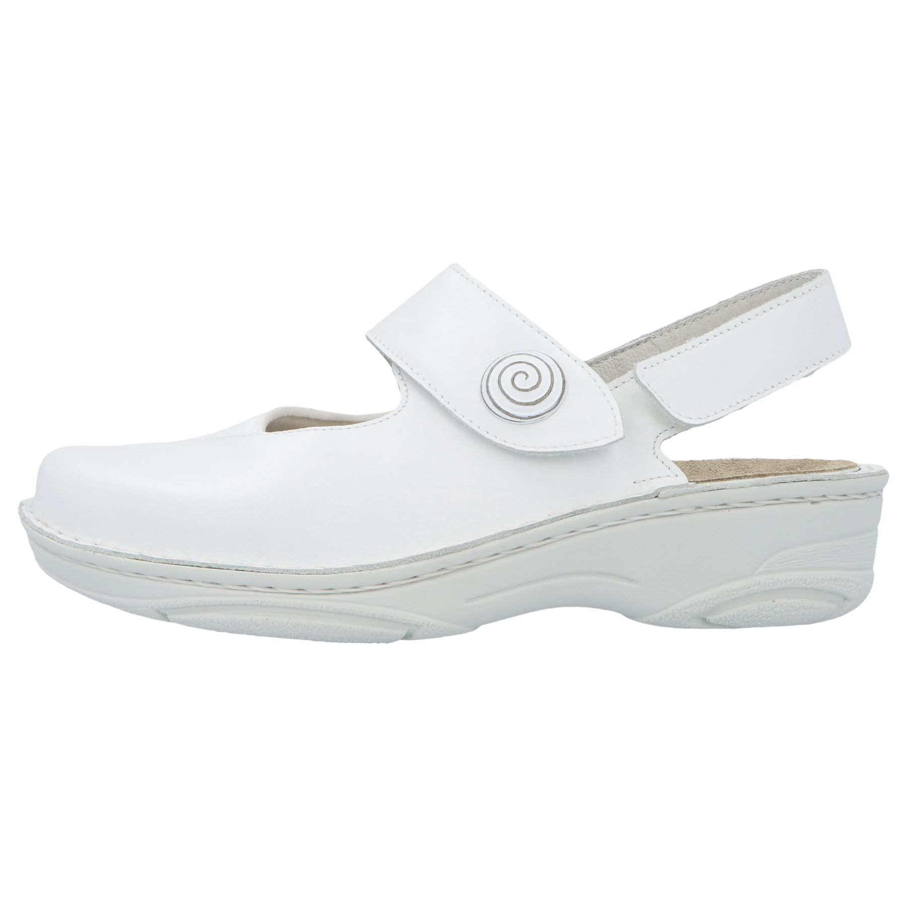 weiße clogs seitenansicht links