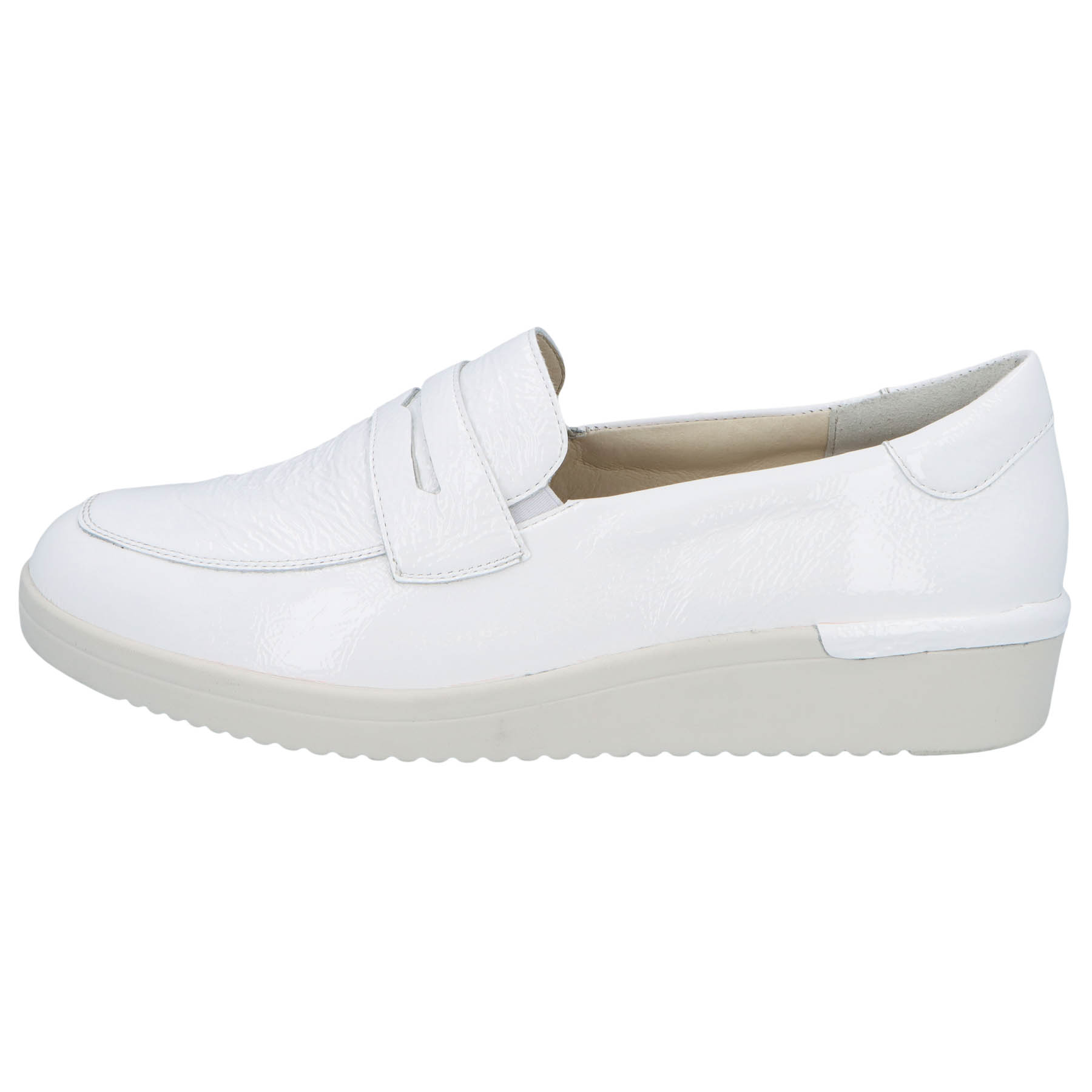 weiße slipper seitenansicht links