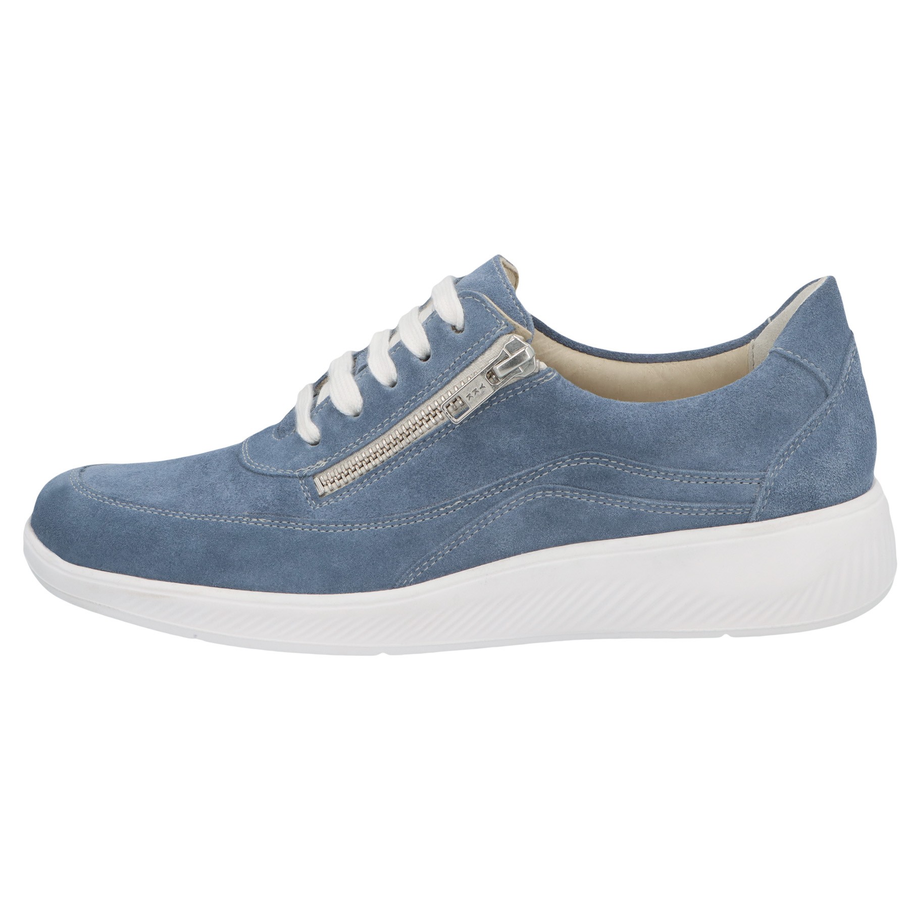 blaue halbschuh seitenansicht links