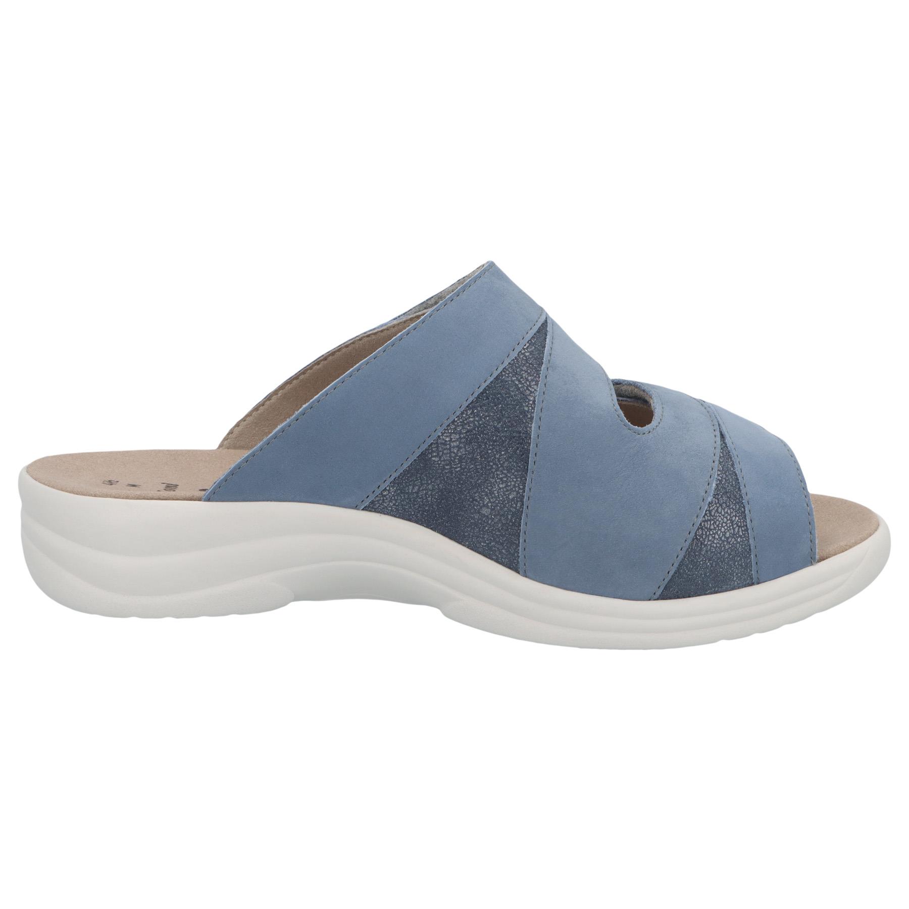 blaue pantolette seitenansicht rechts