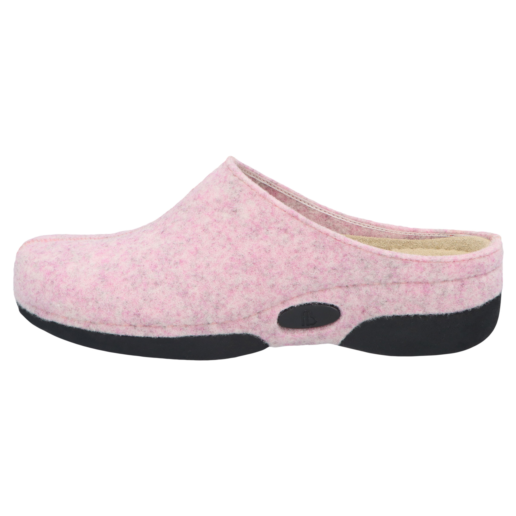 rote hausschuhe seitenansicht links