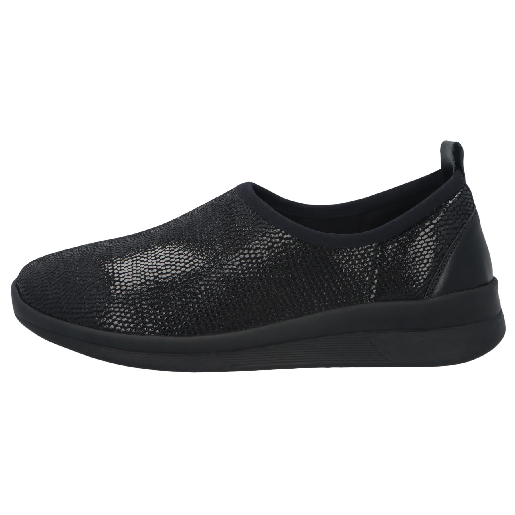 schwarze halbschuh seitenansicht links