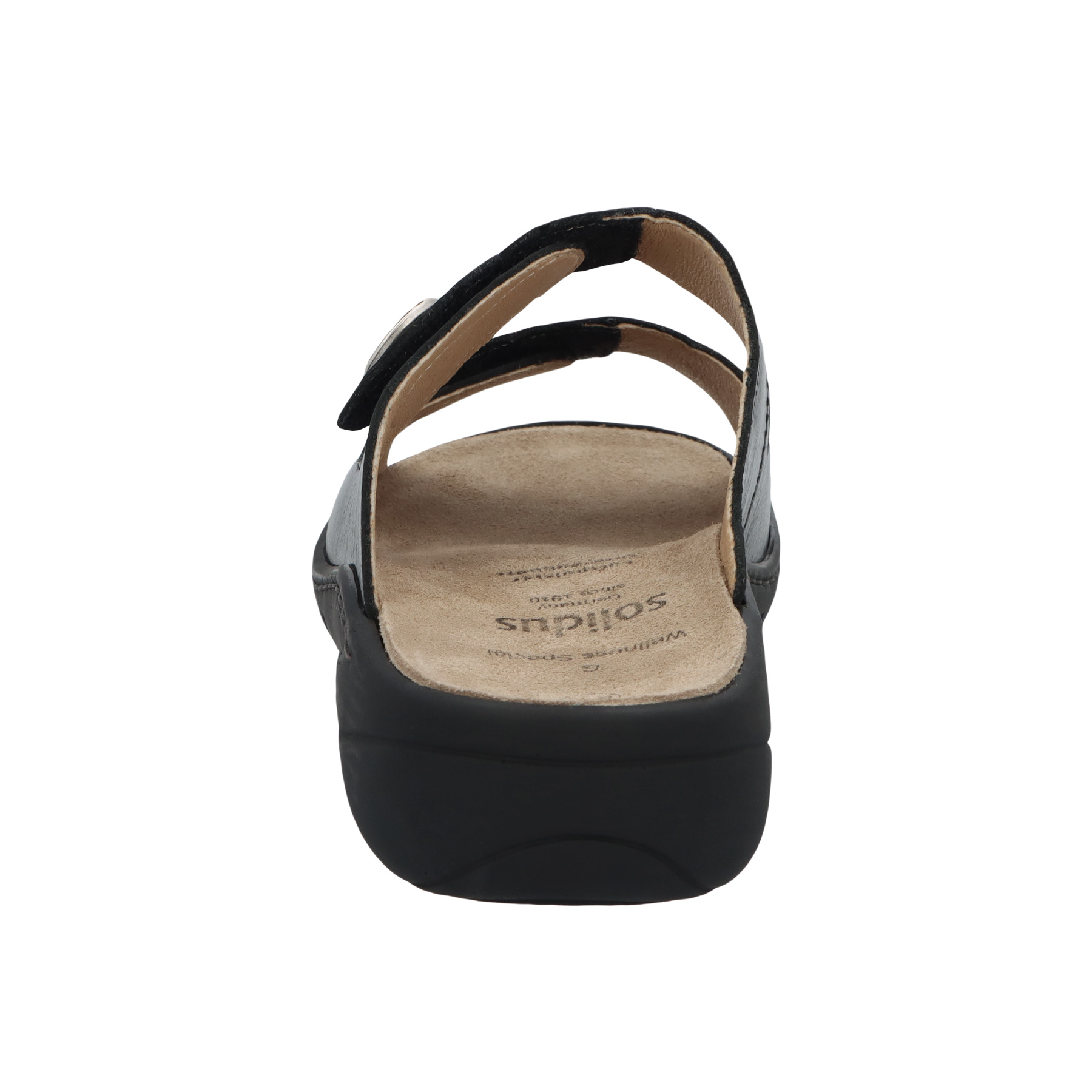 graue pantolette hinteransicht