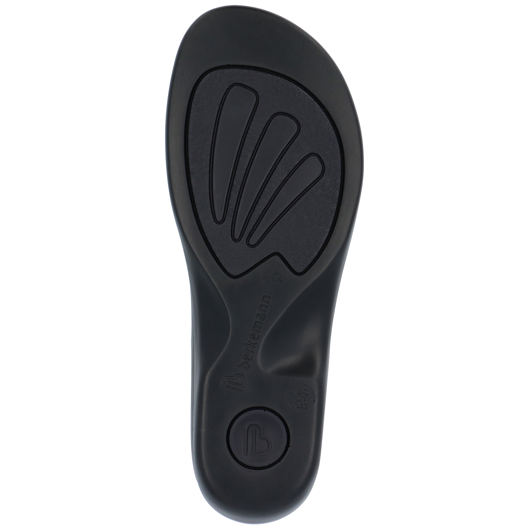 schwarze pantolette sohlenansicht