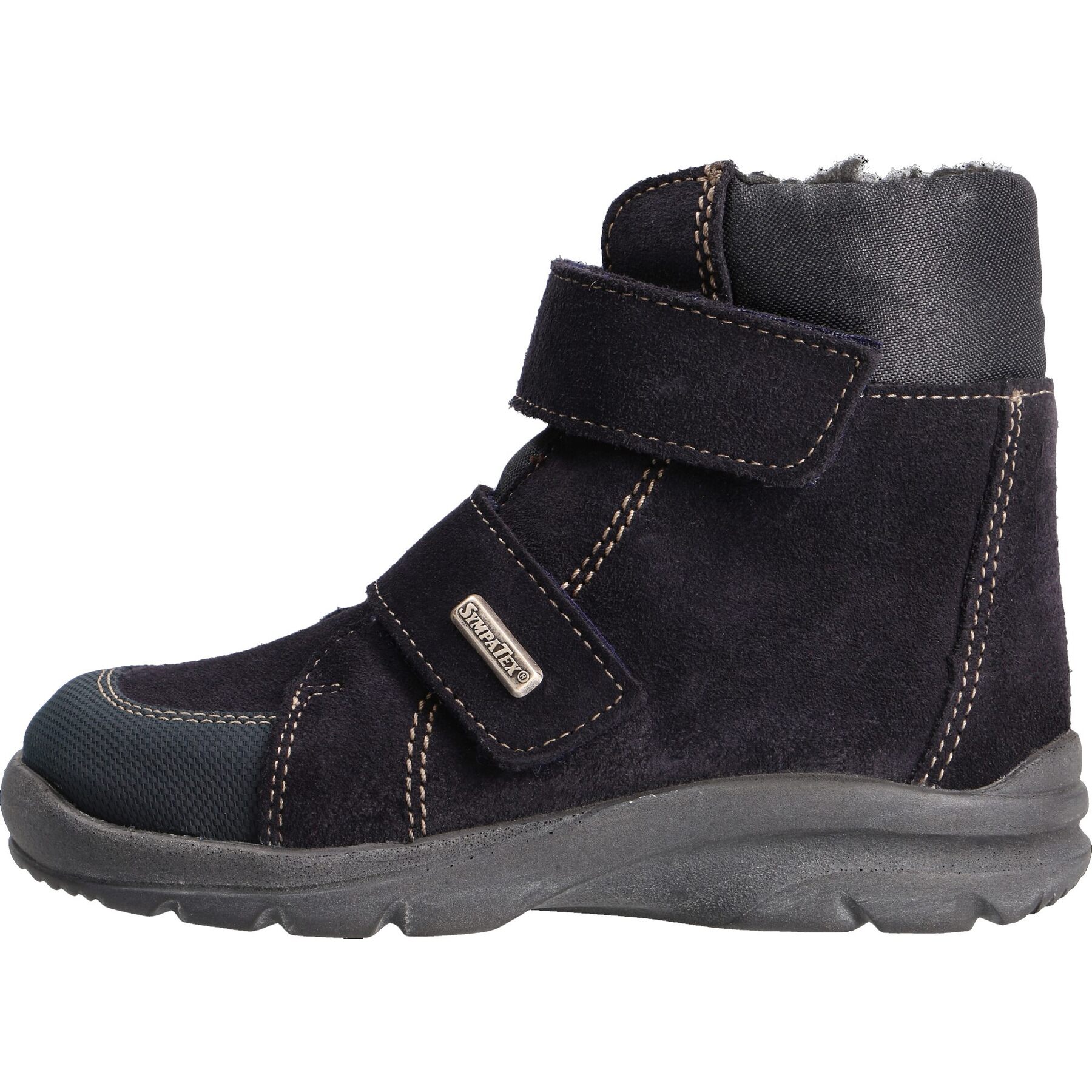 blaue stiefeletten seitenansicht links