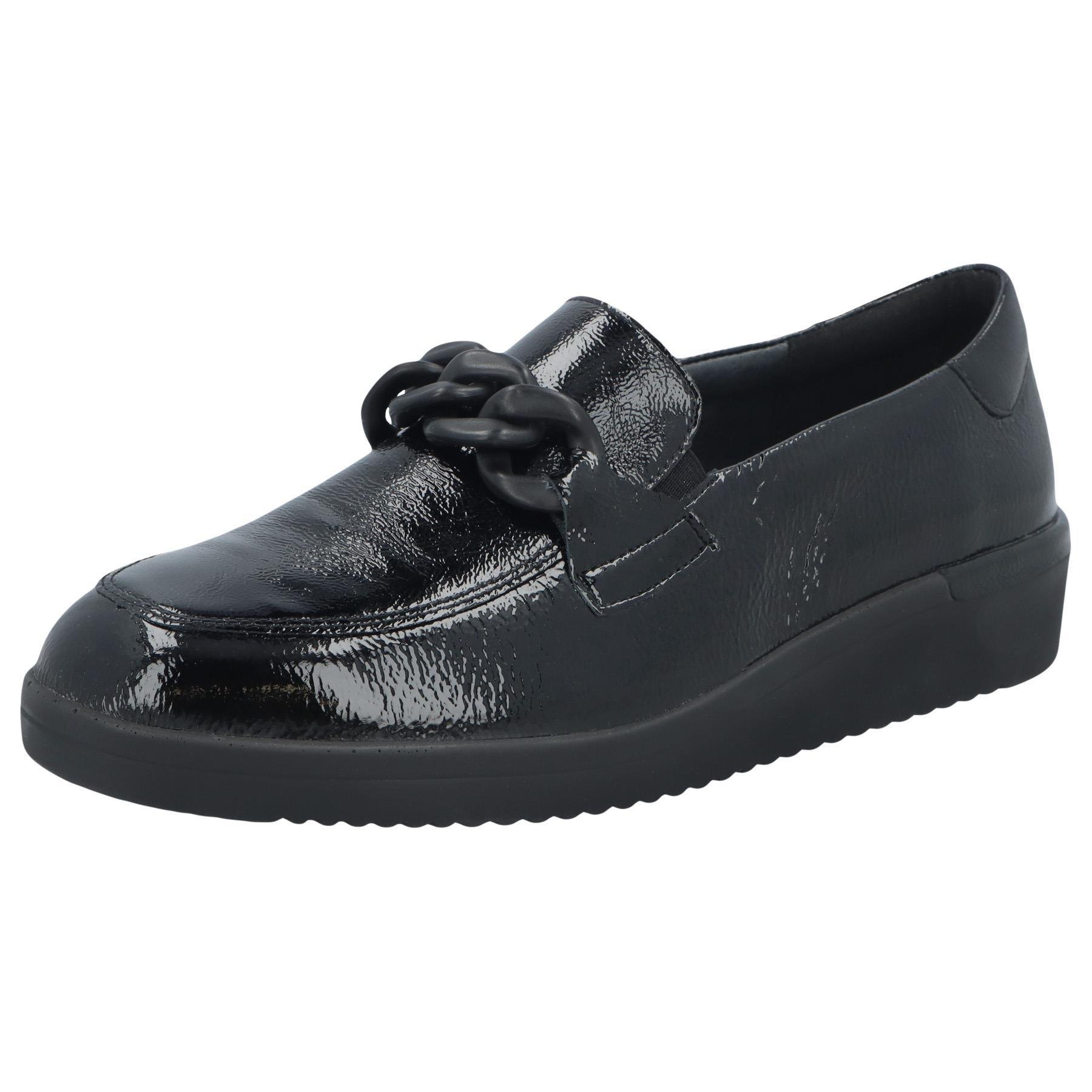 schwarze slipper 3-4 ansicht