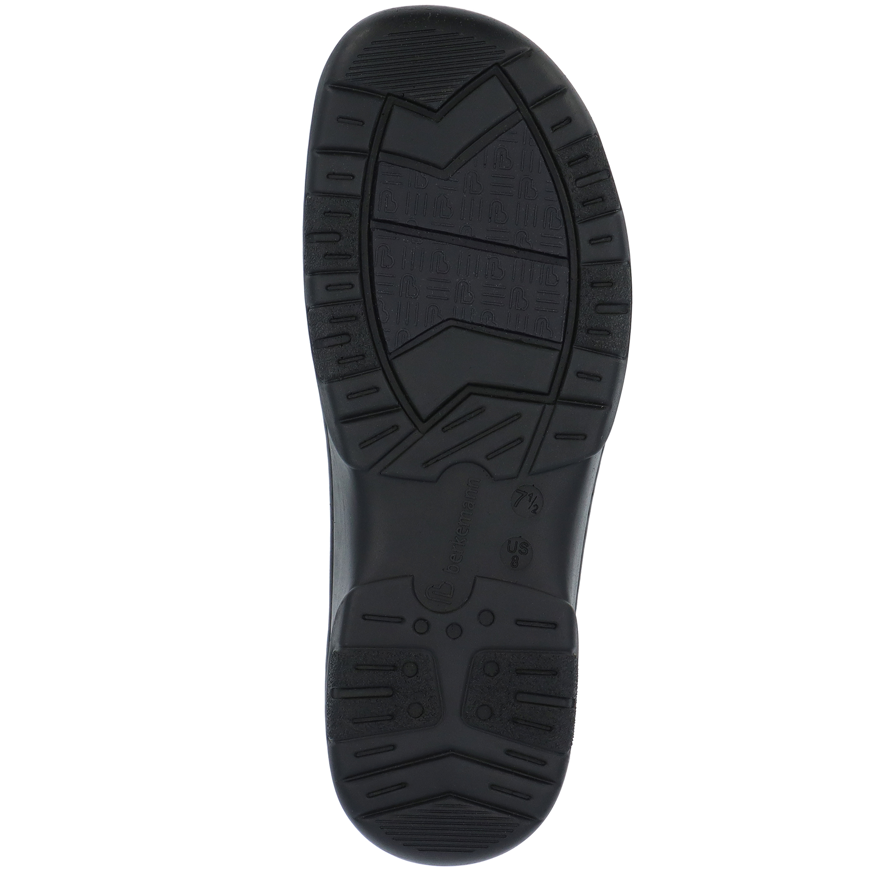 schwarze sandale sohlenansicht