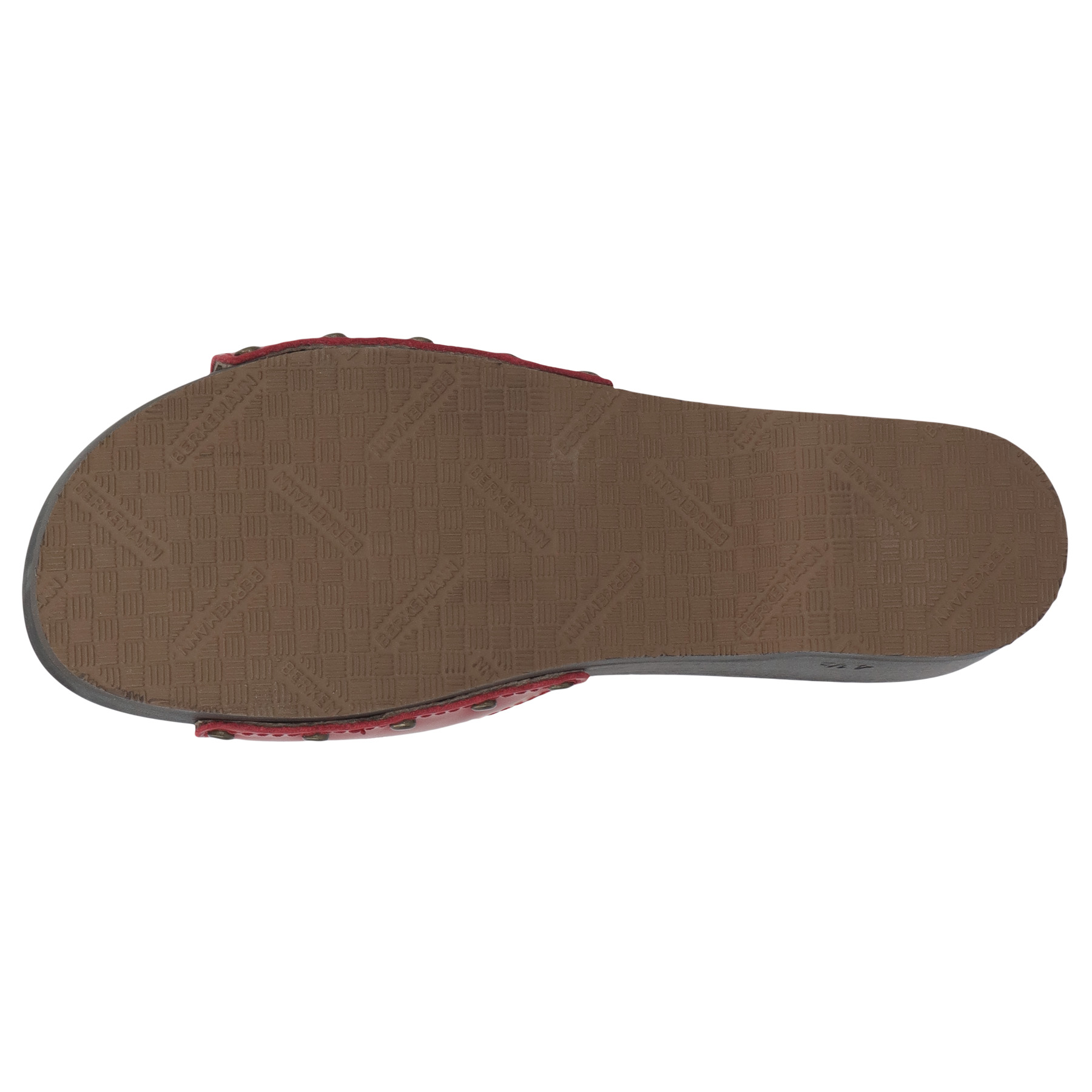 rote holzschuhe sohlenansicht
