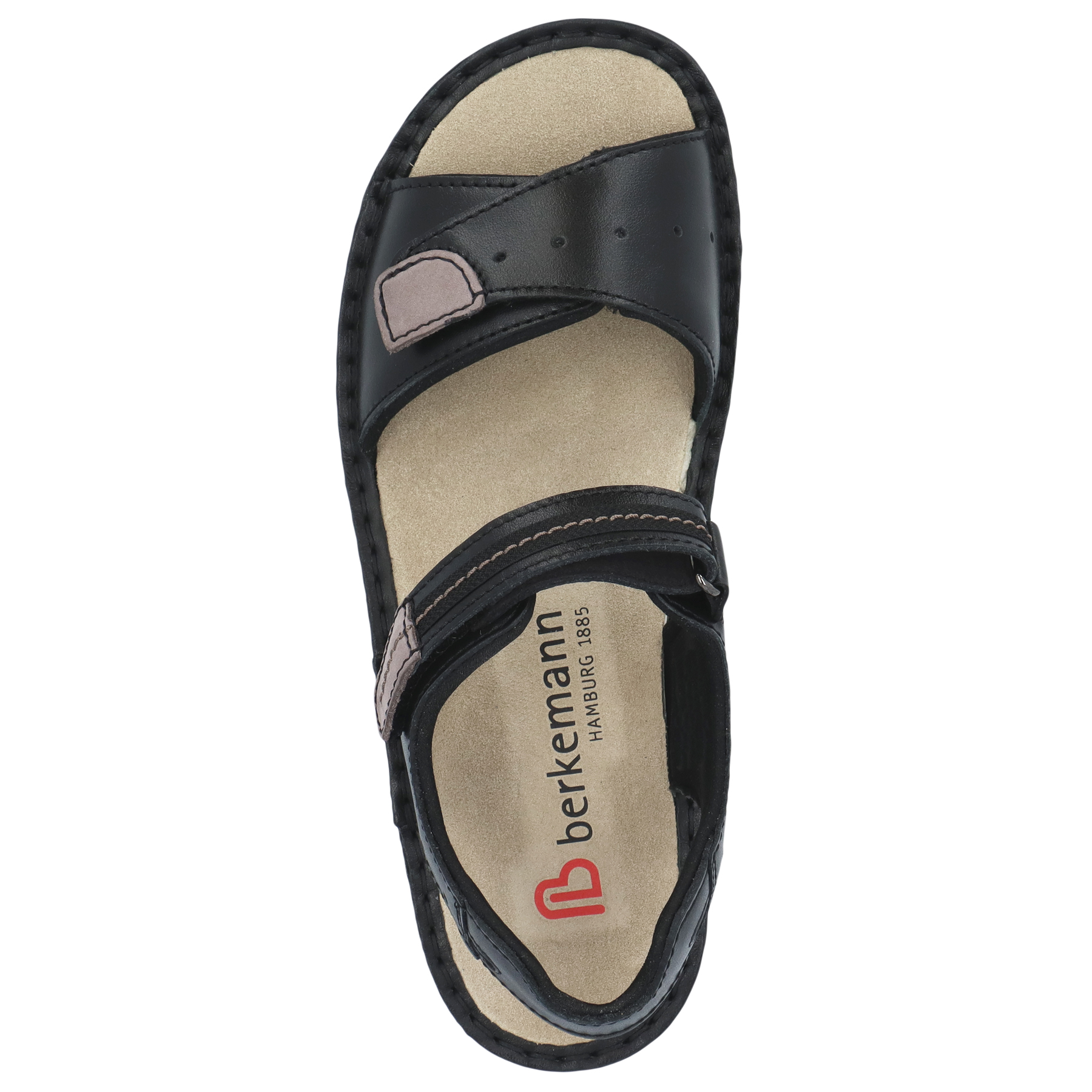 schwarze sandale draufsicht