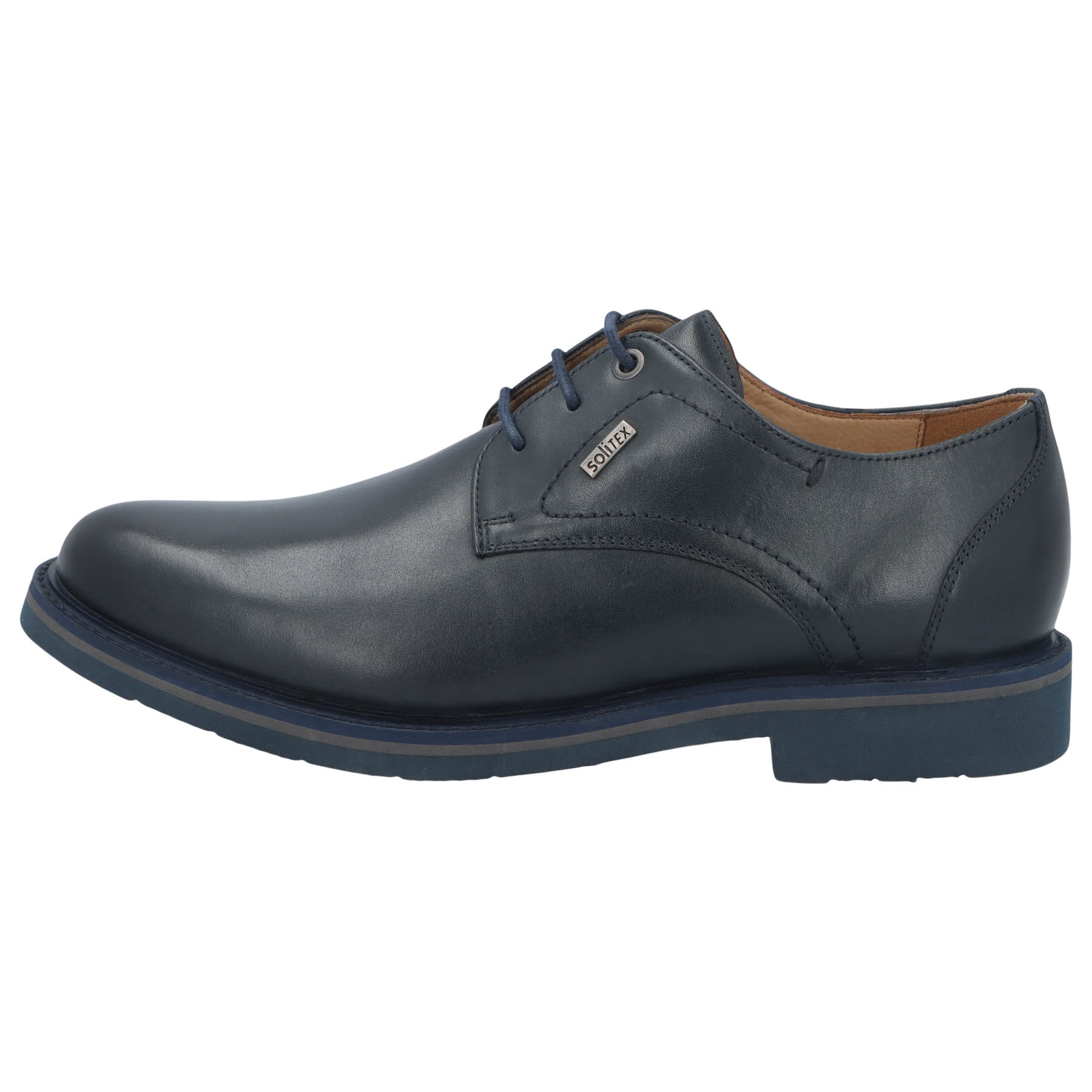 blaue halbschuh seitenansicht links