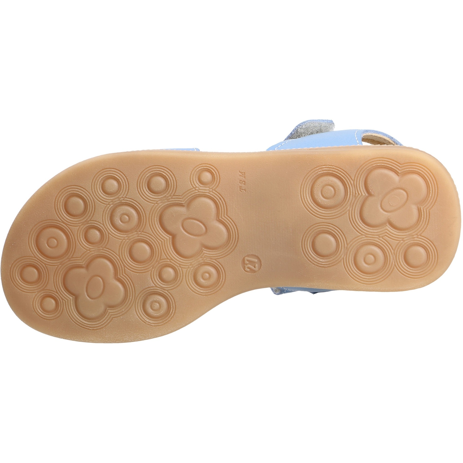 blaue sandale sohlenansicht