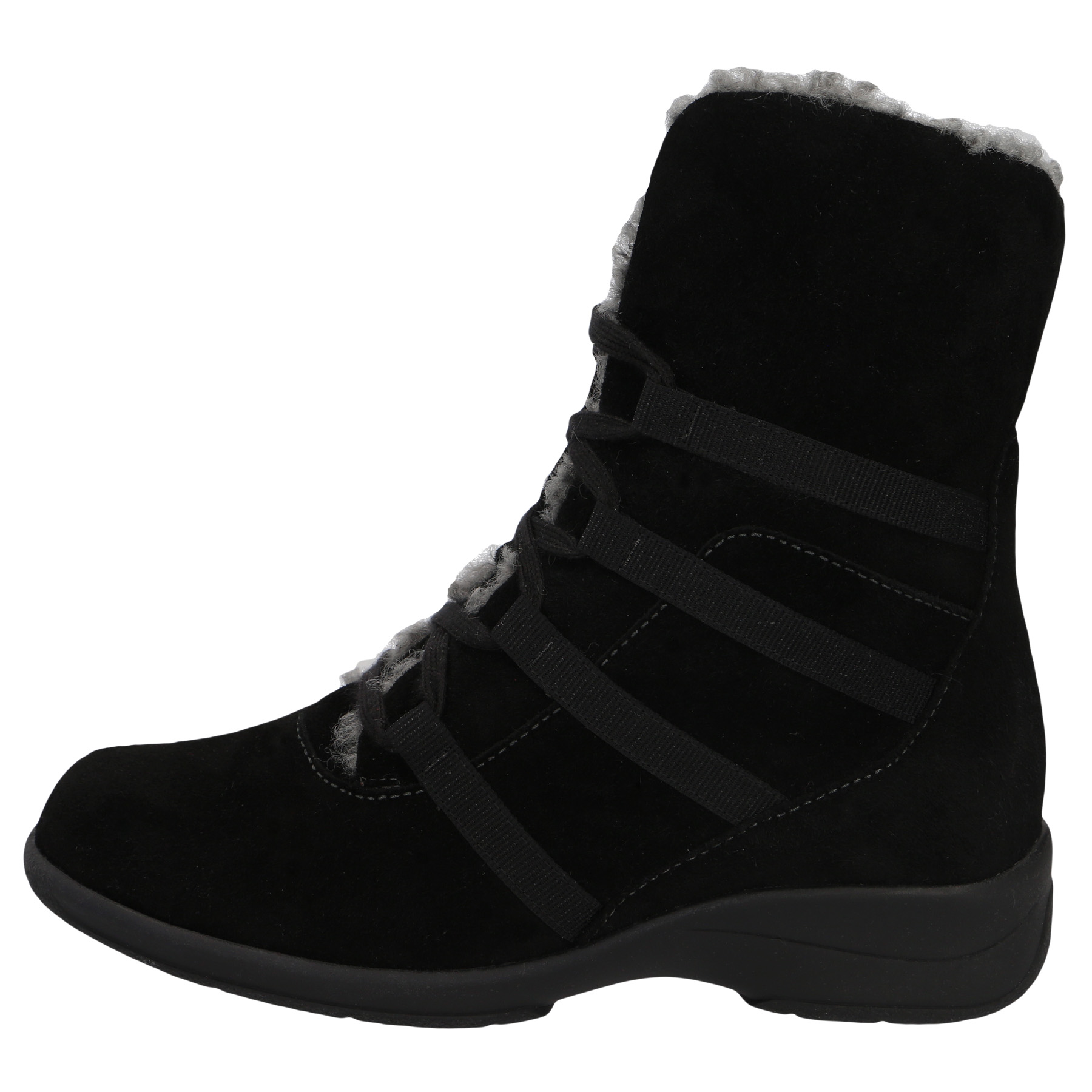 schwarze stiefel seitenansicht links