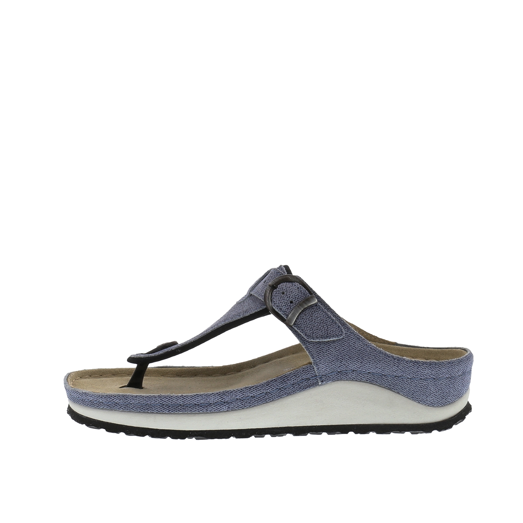 blaue pantolette seitenansicht links