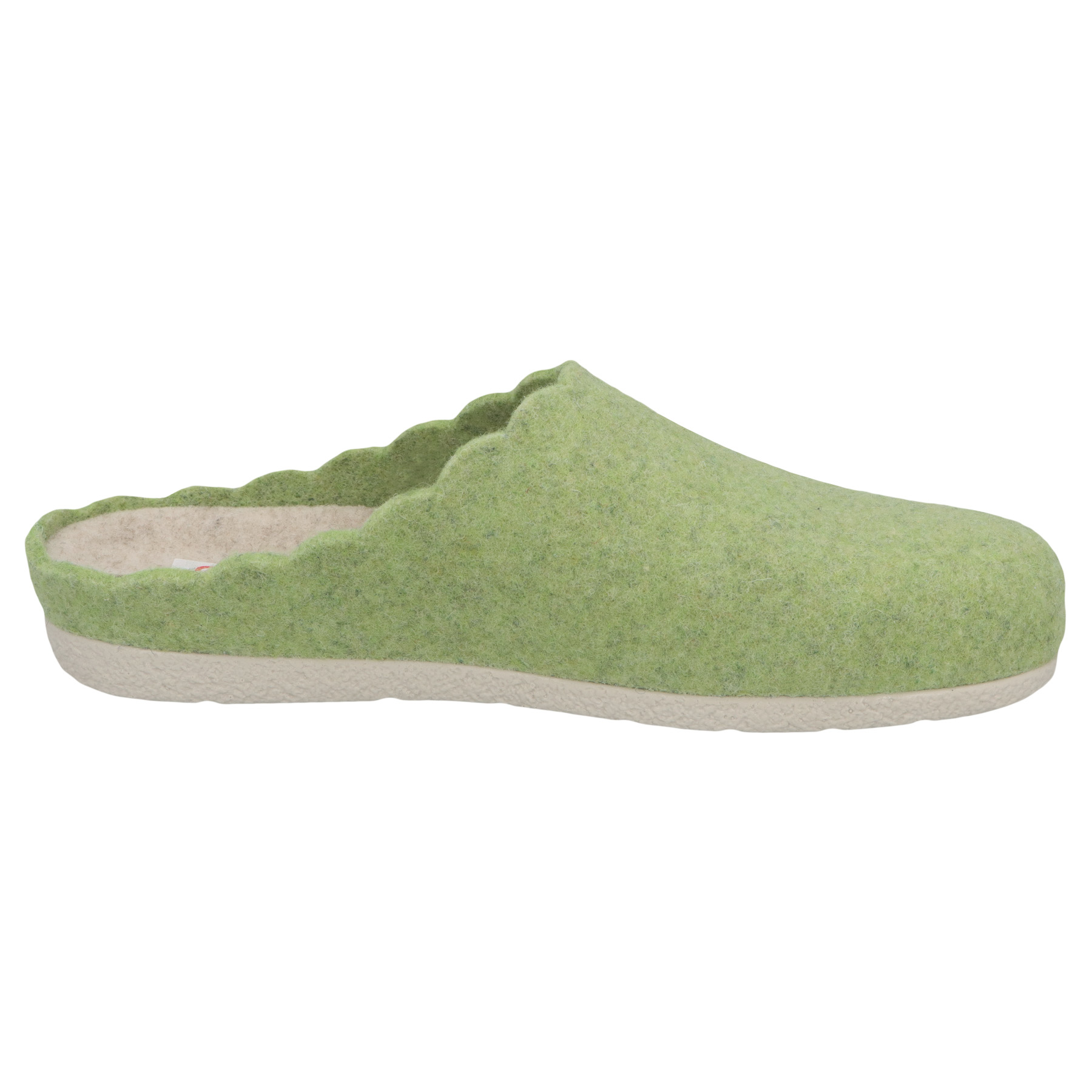 grüne hausschuhe seitenansicht rechts