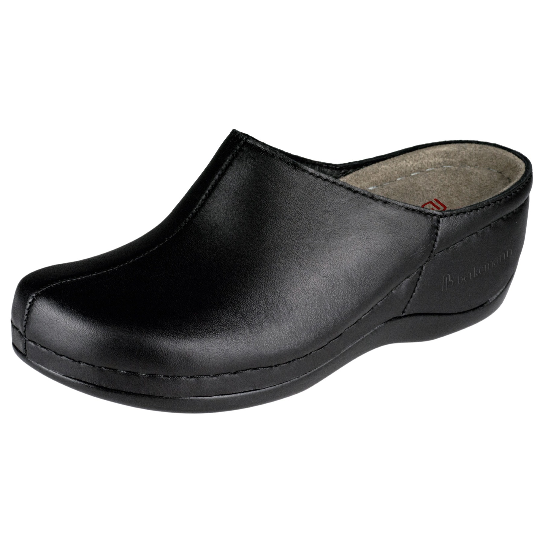 schwarze clogs 3-4 ansicht