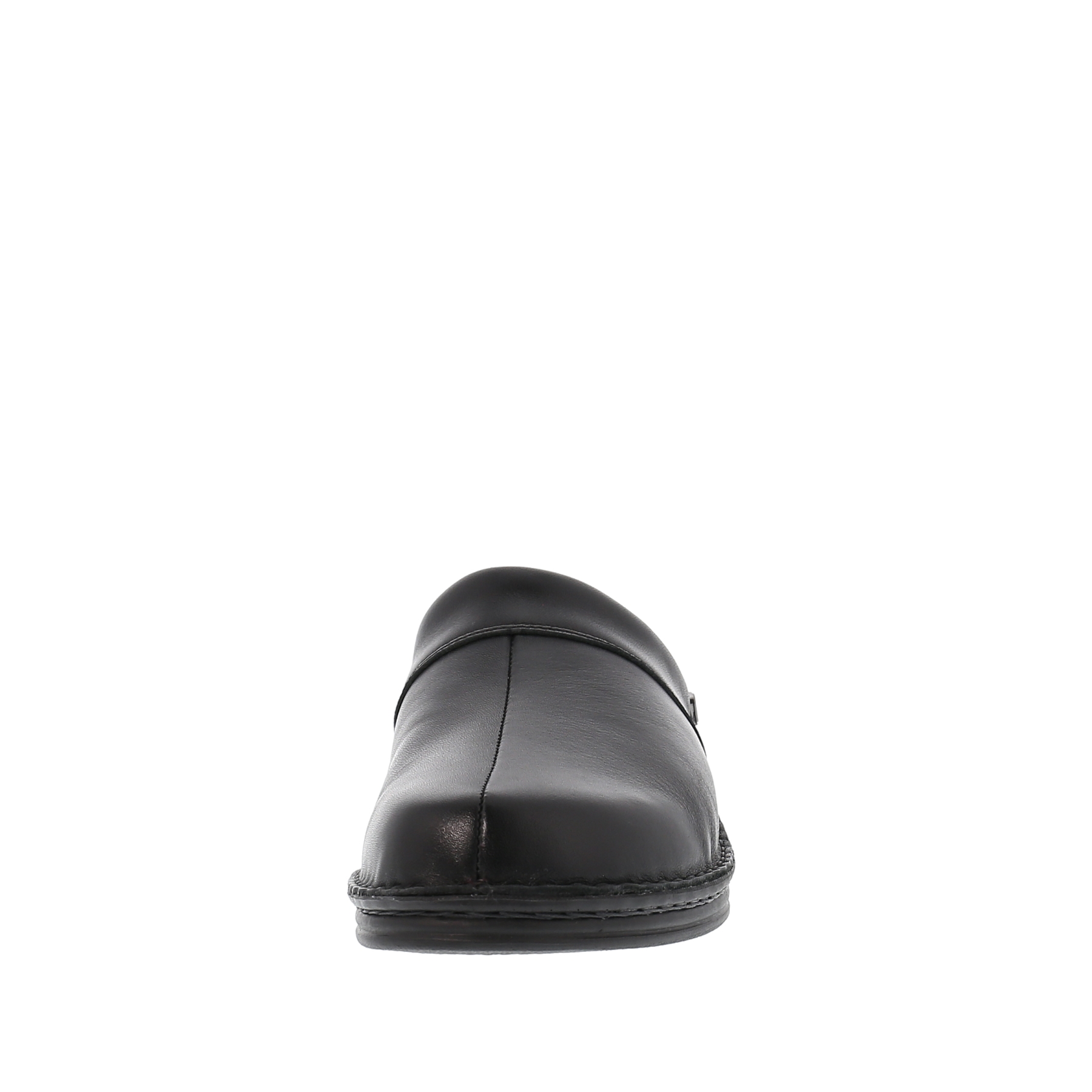 schwarze clogs vorderansicht