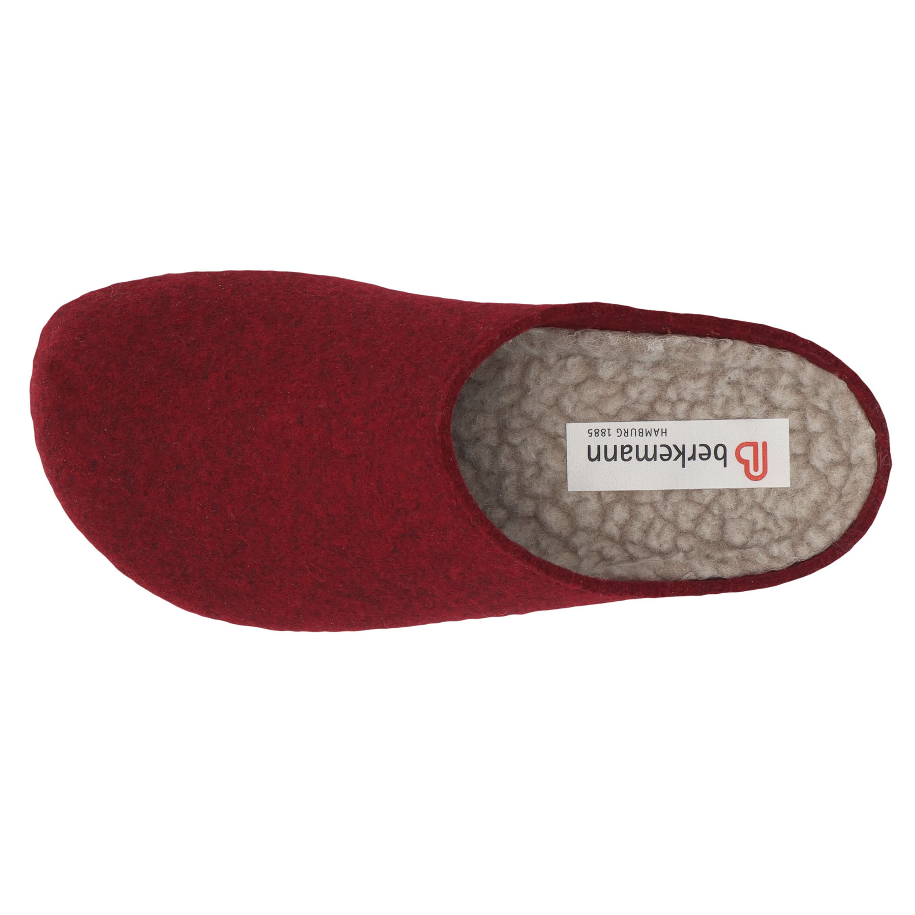 rote hausschuhe draufsicht