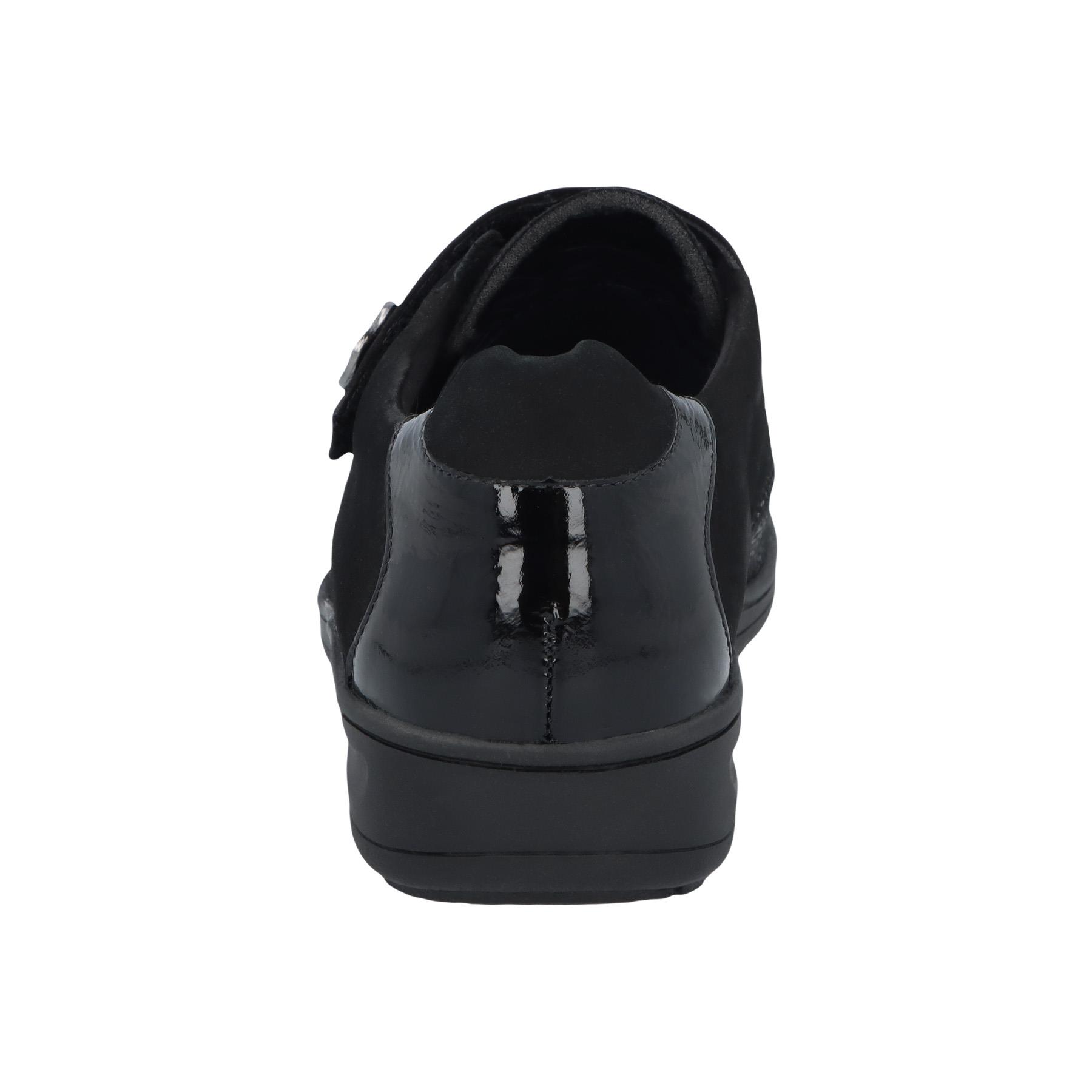 schwarze slipper hinteransicht