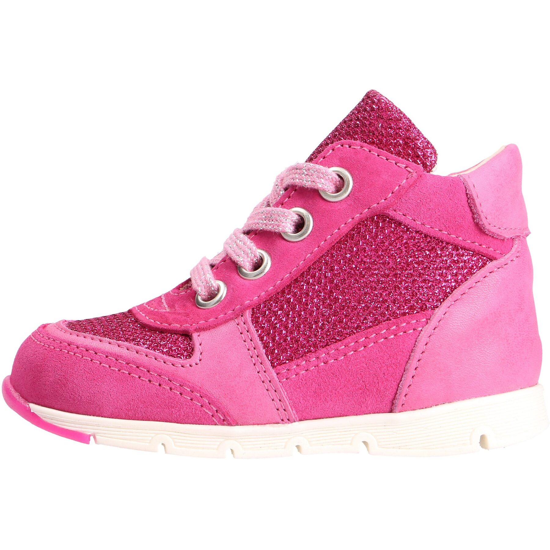 rote lauflernschuhe seitenansicht links