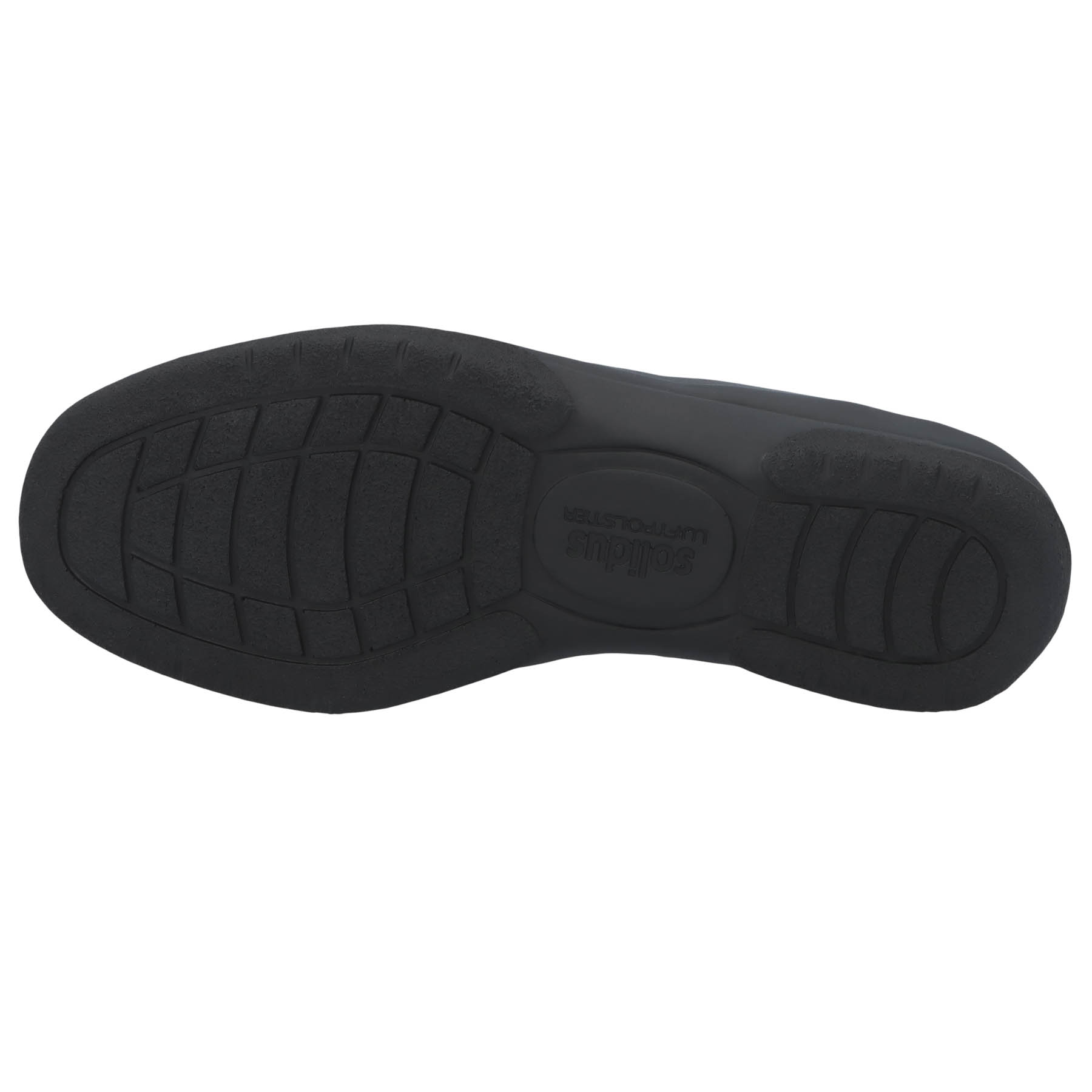 schwarze slipper sohlenansicht