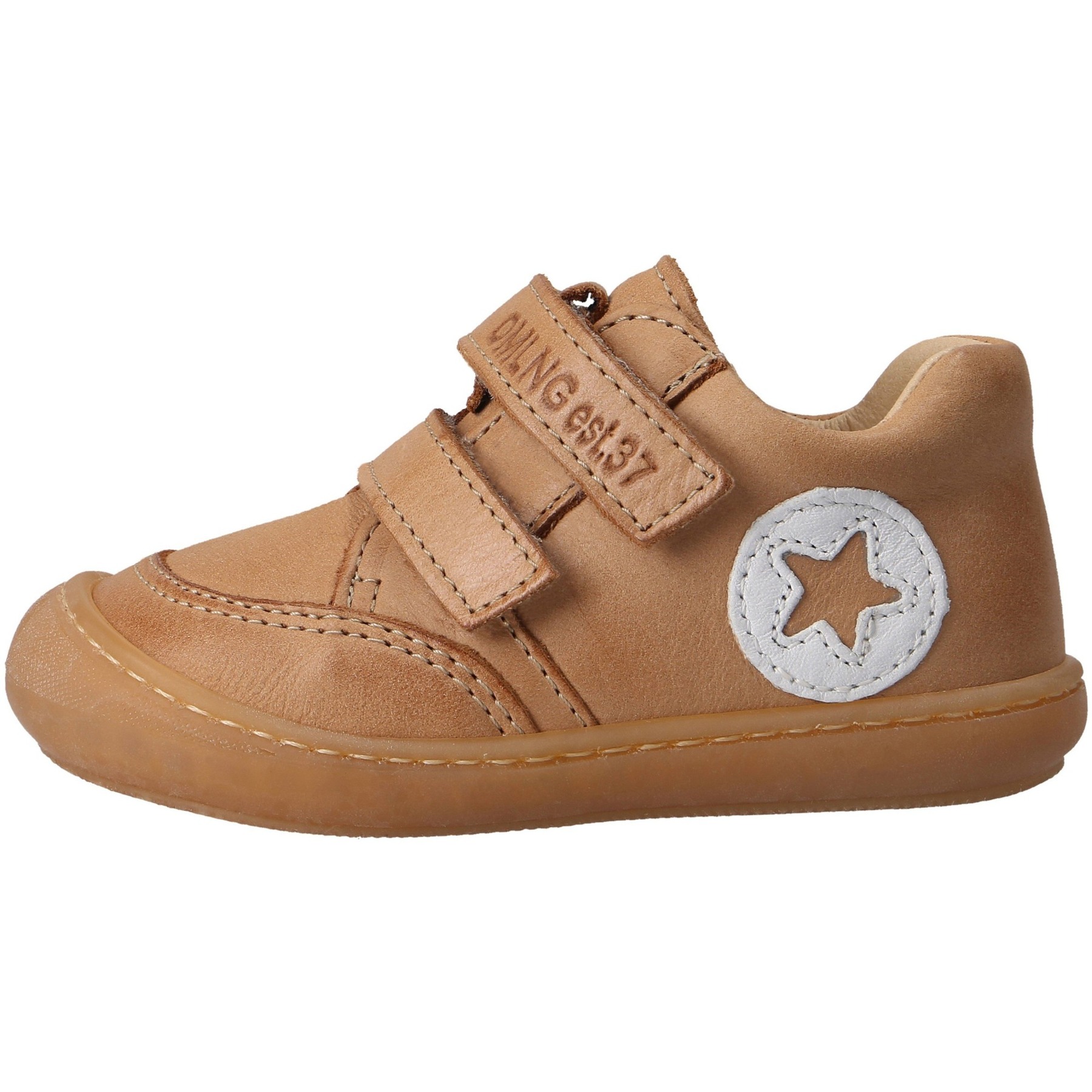 braune lauflernschuhe seitenansicht links