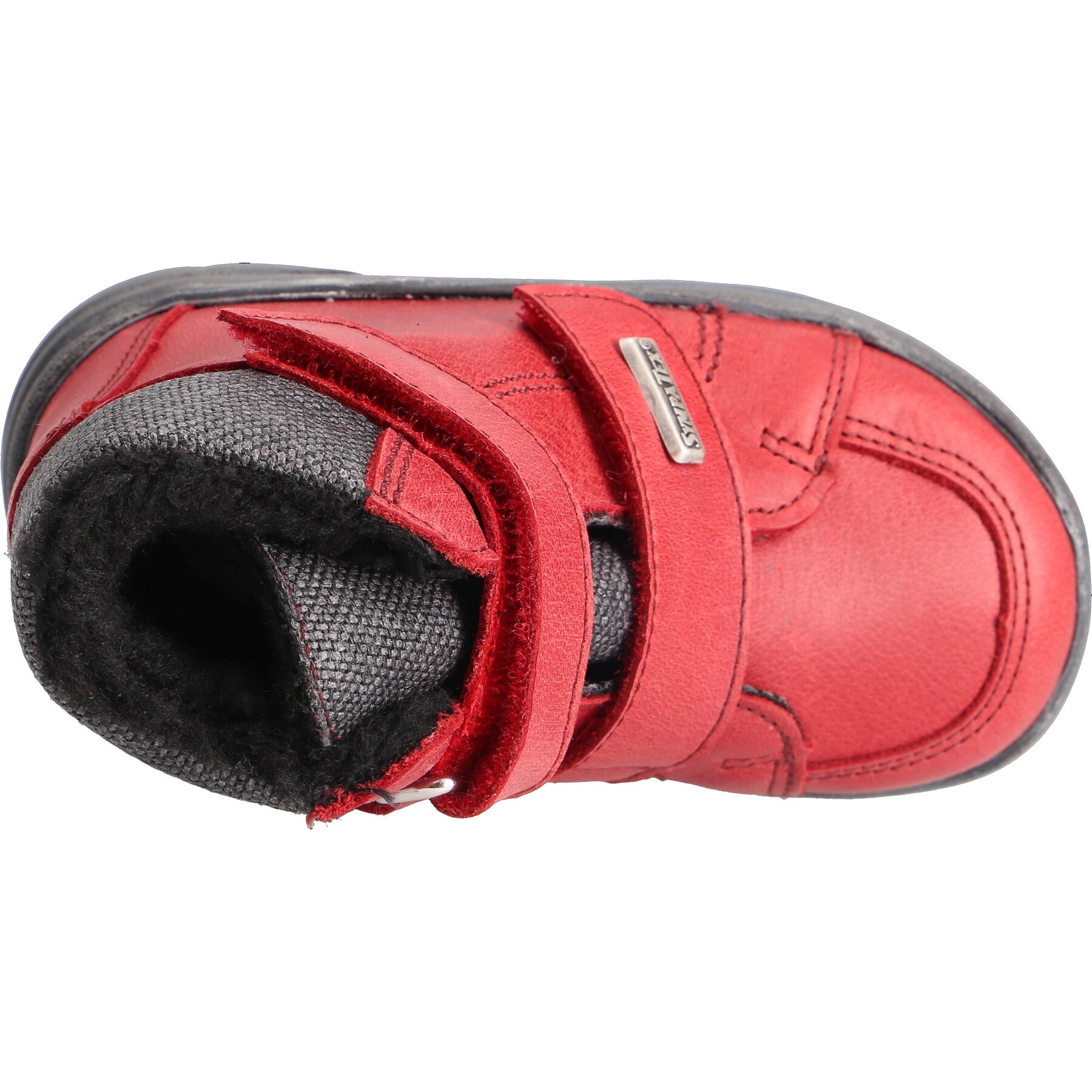 rote stiefeletten draufsicht