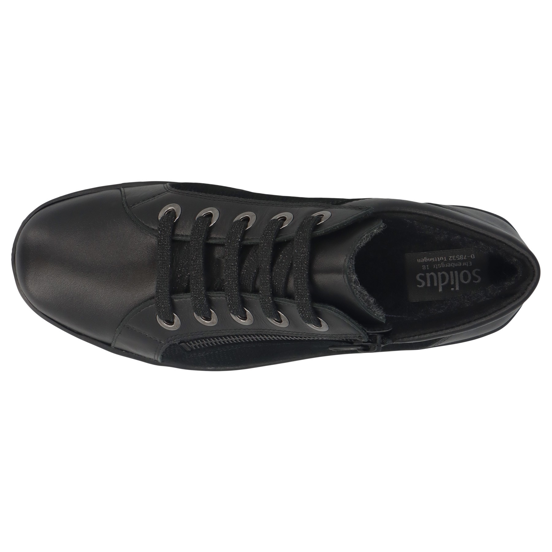 schwarze stiefel draufsicht