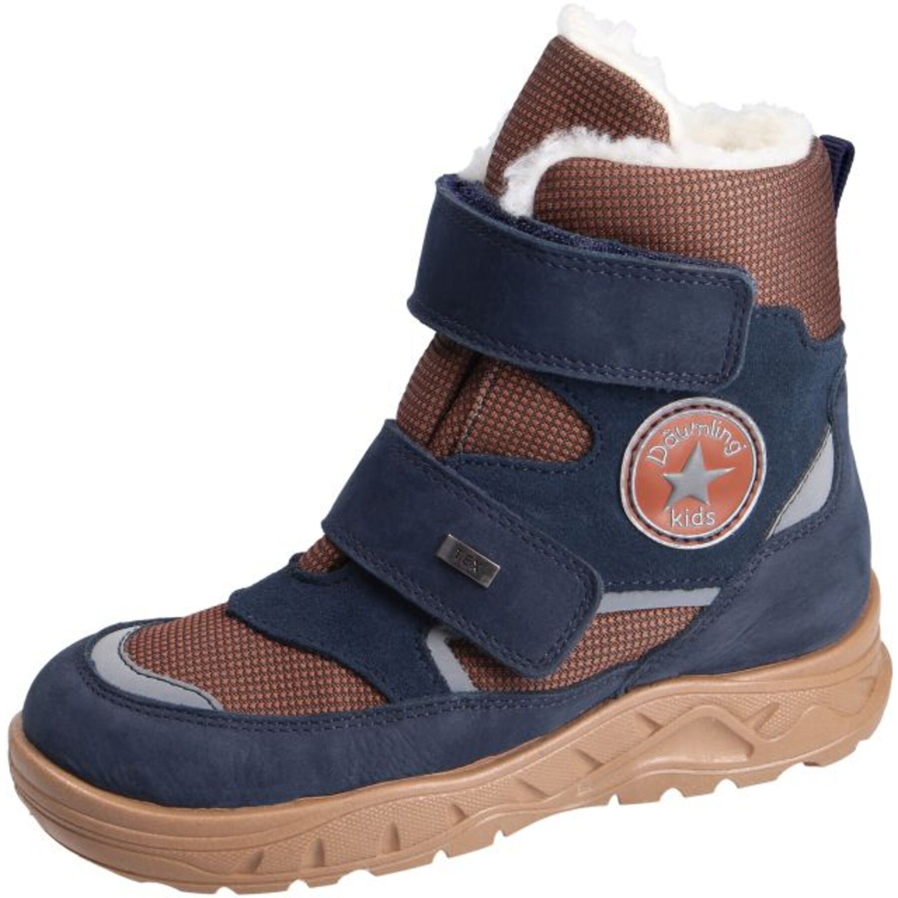 blaue stiefeletten 3-4 ansicht