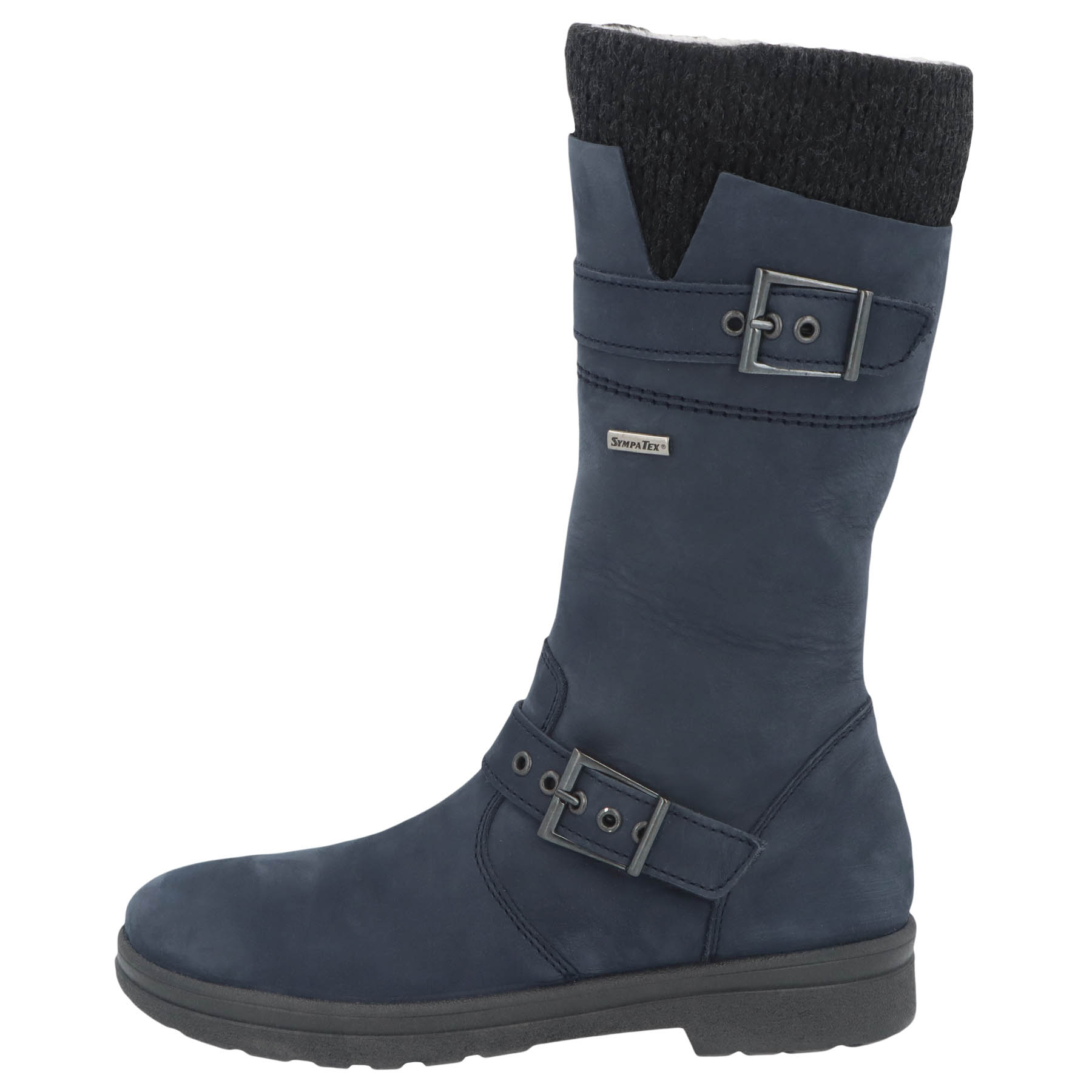 blaue stiefel seitenansicht links