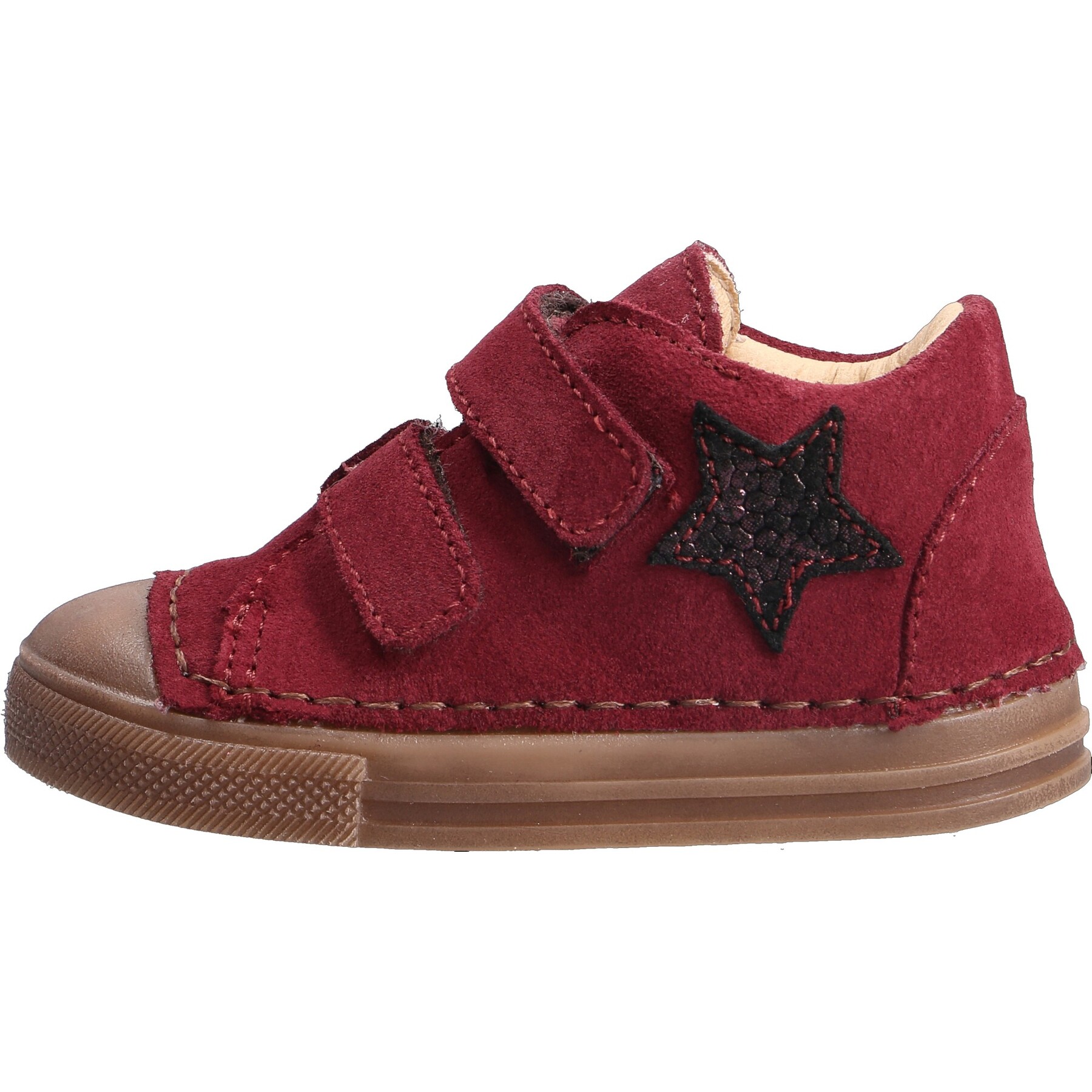 rote lauflernschuhe seitenansicht links