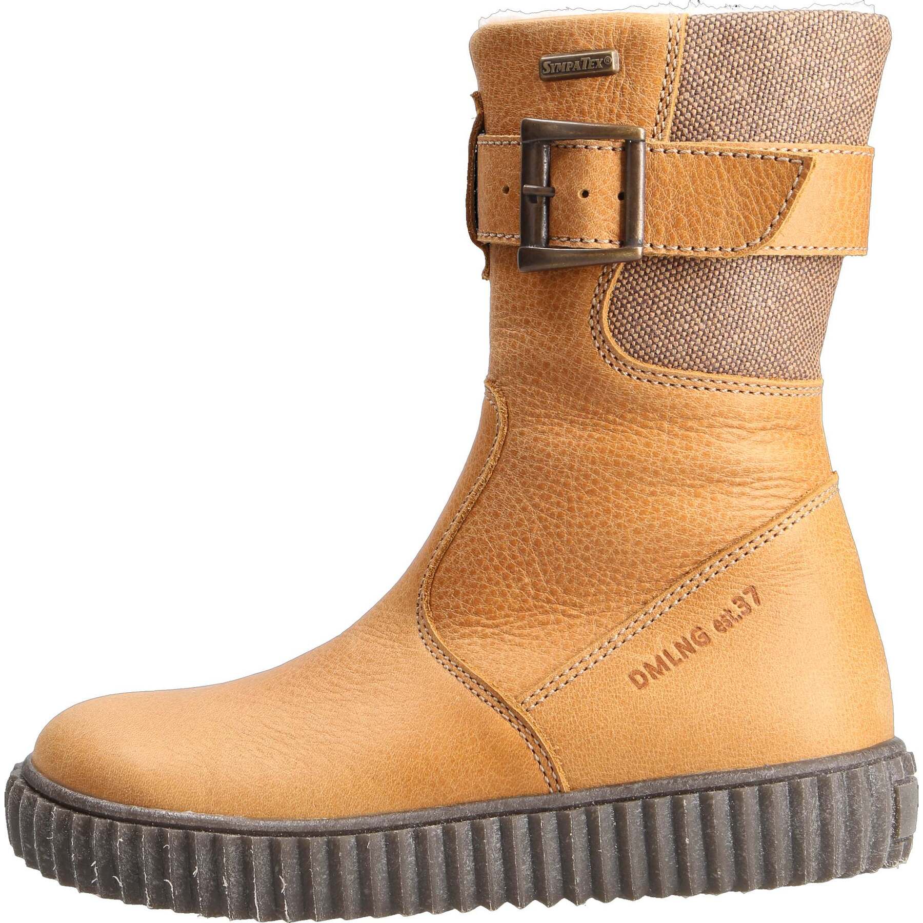 braune stiefel seitenansicht links