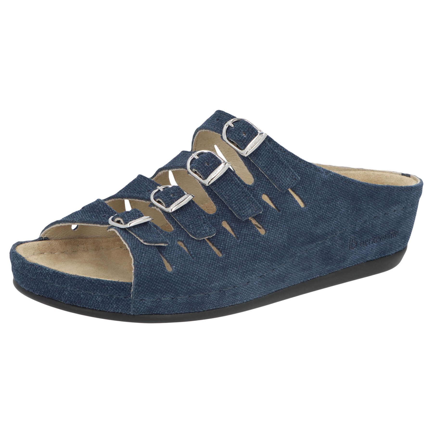 blaue pantolette 3-4 ansicht