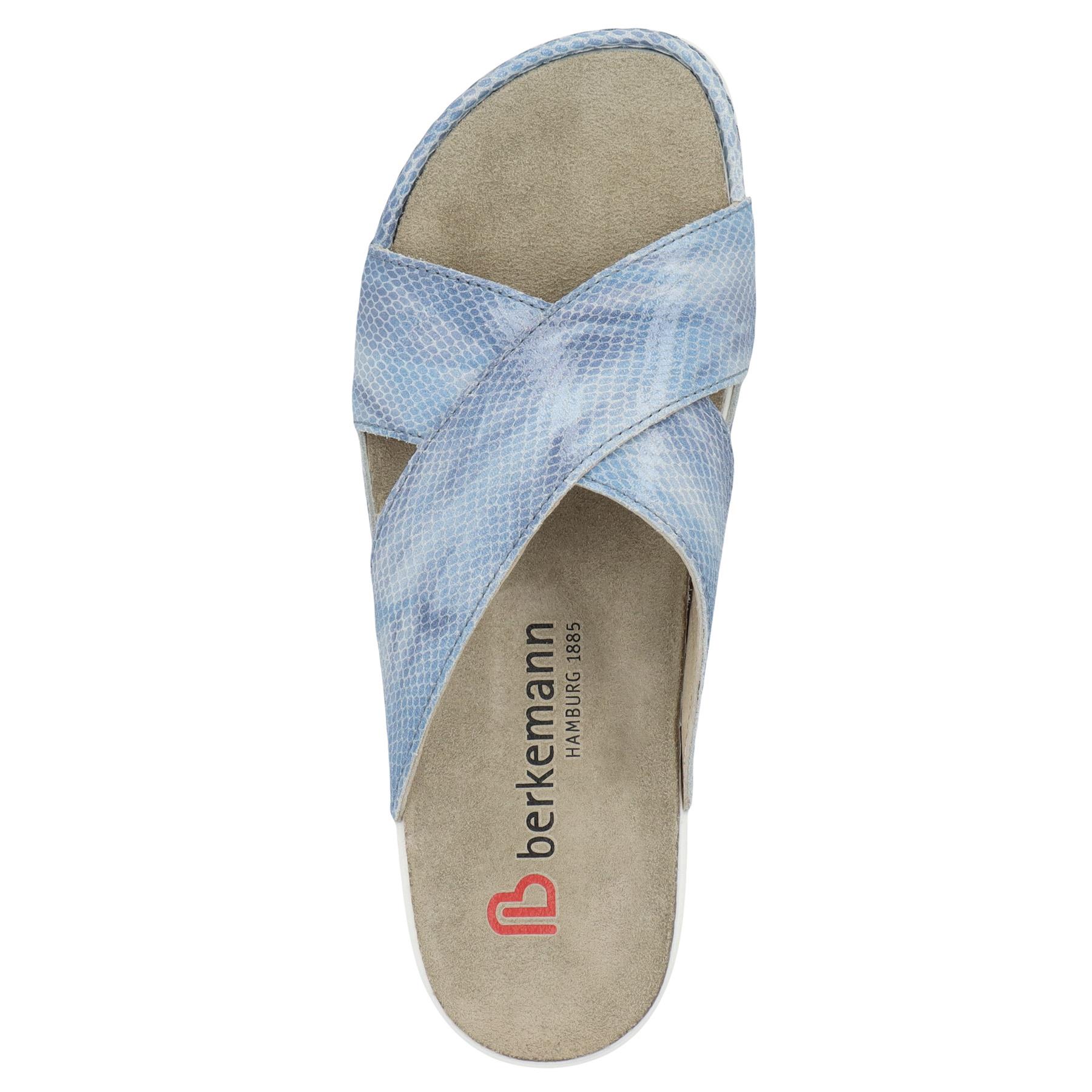 blaue pantolette draufsicht