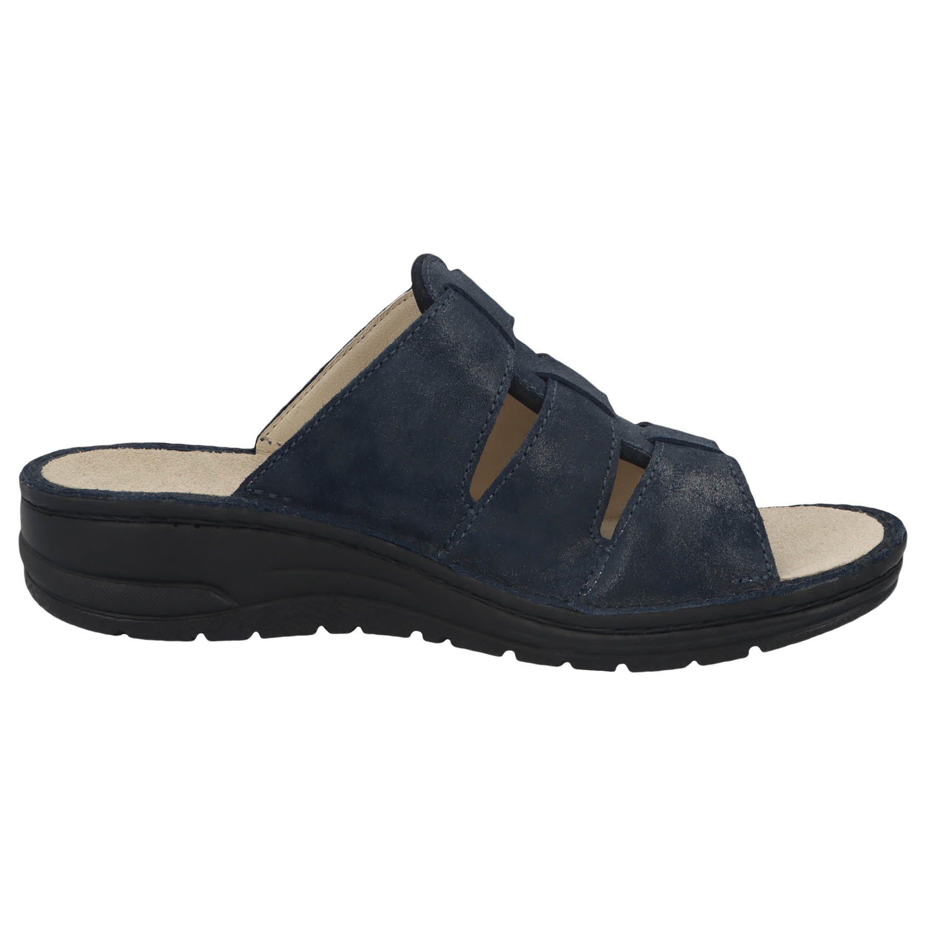 blaue pantolette seitenansicht rechts