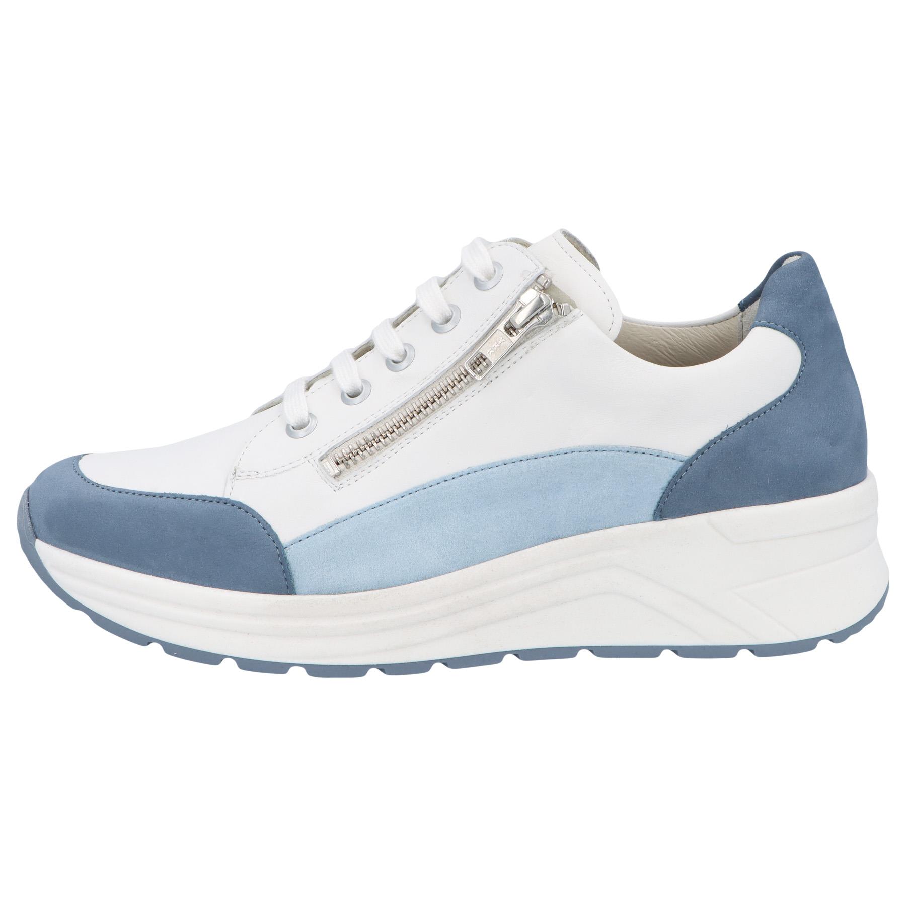 blaue halbschuh seitenansicht links