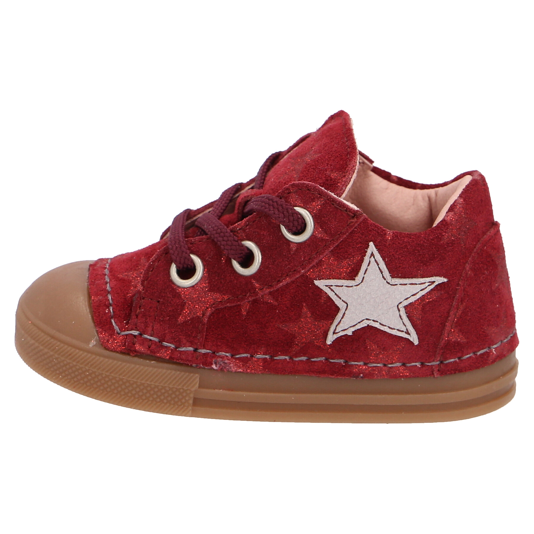 rote lauflernschuhe seitenansicht links