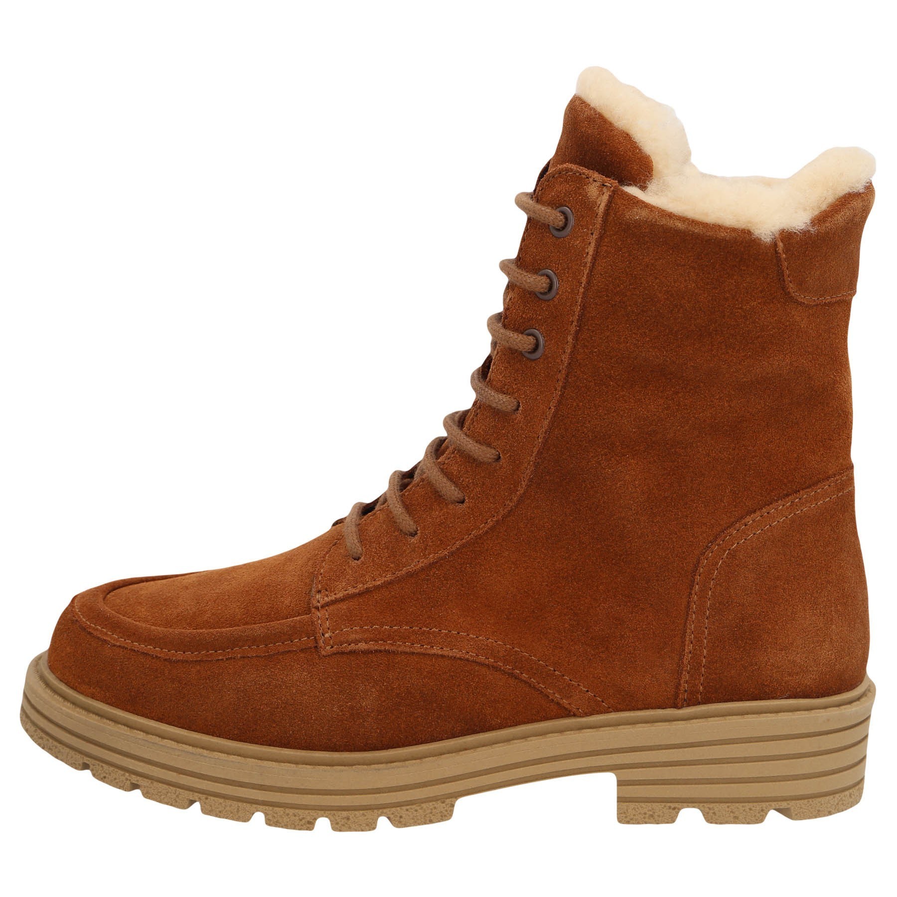 braune stiefel seitenansicht links