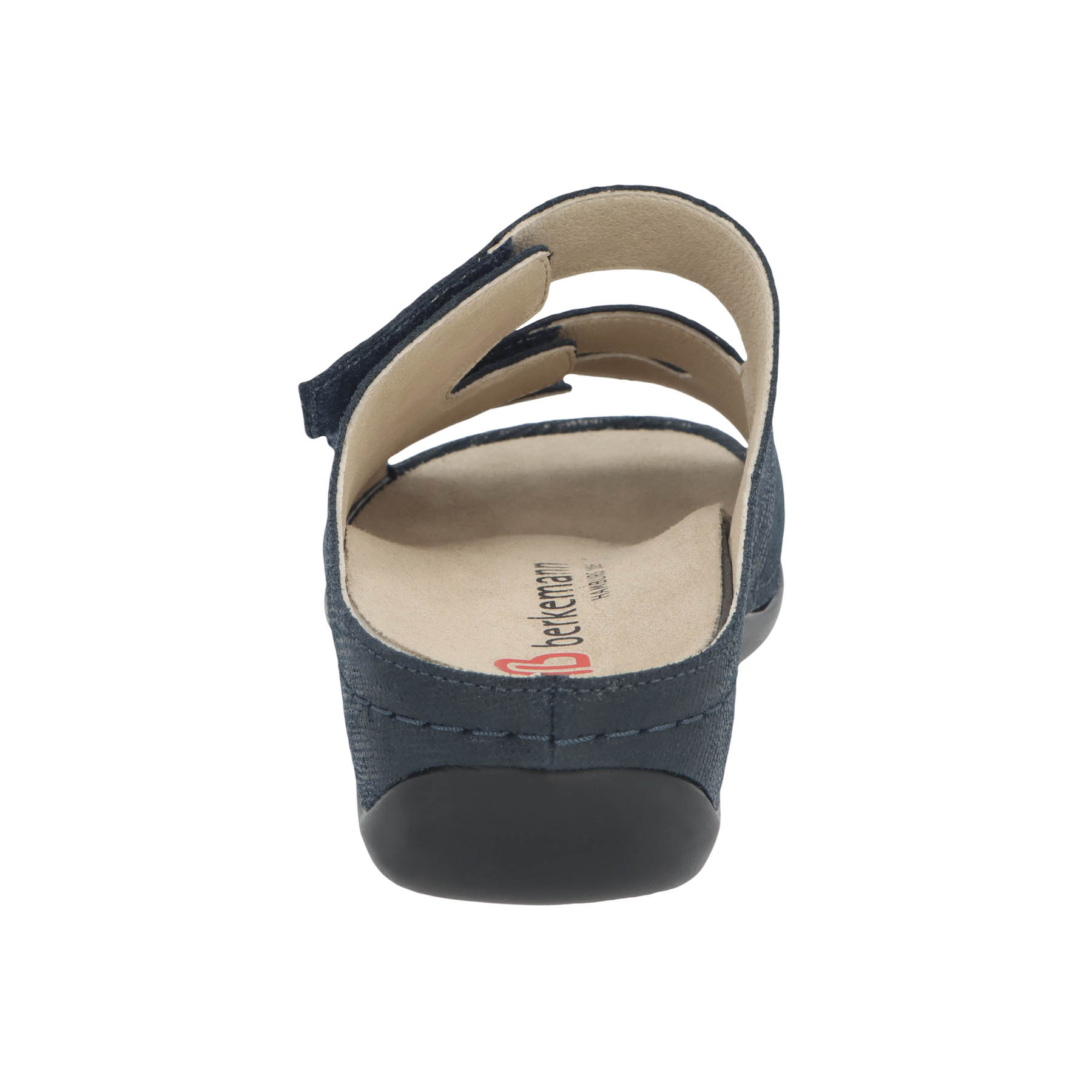 blaue pantolette hinteransicht