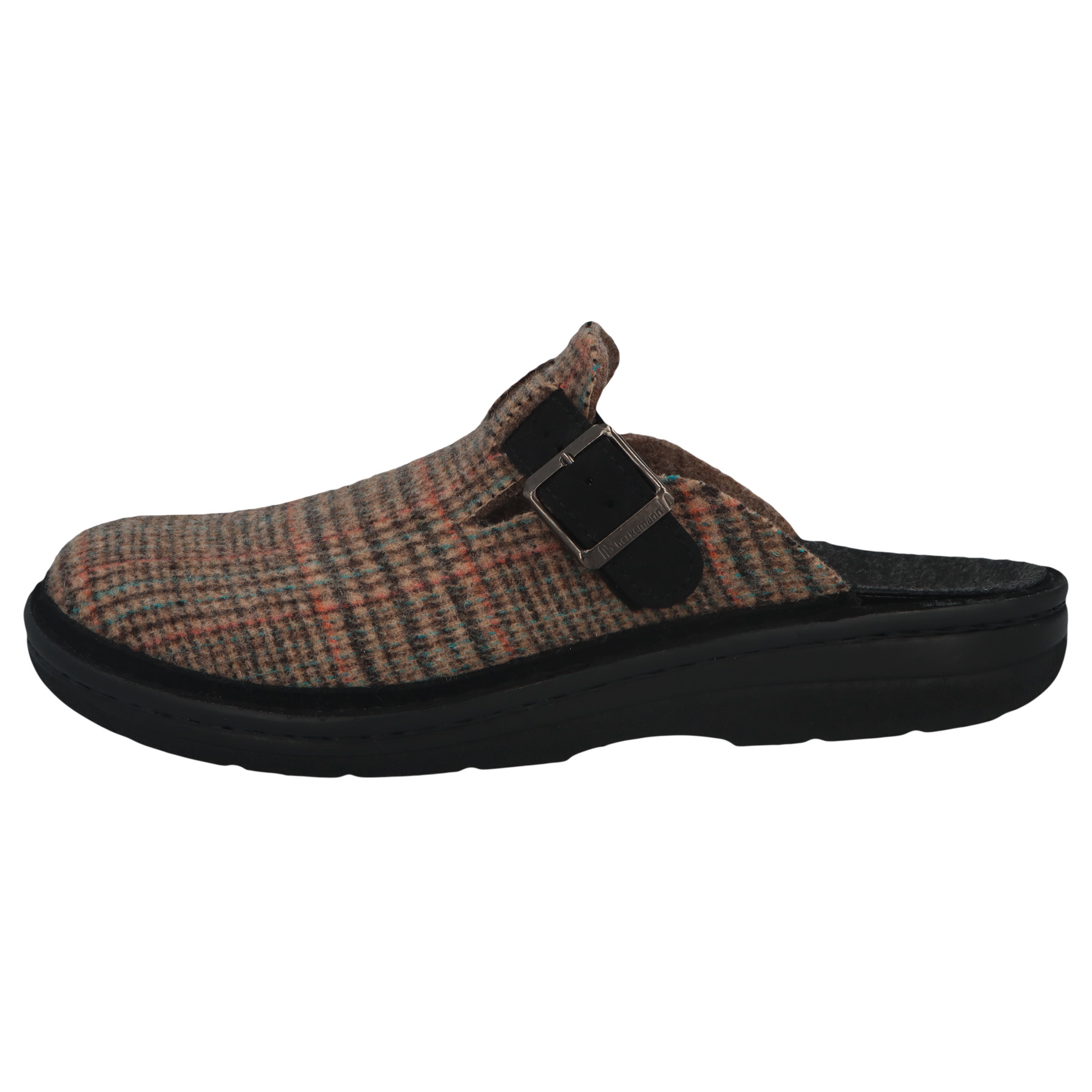 braune hausschuhe seitenansicht links