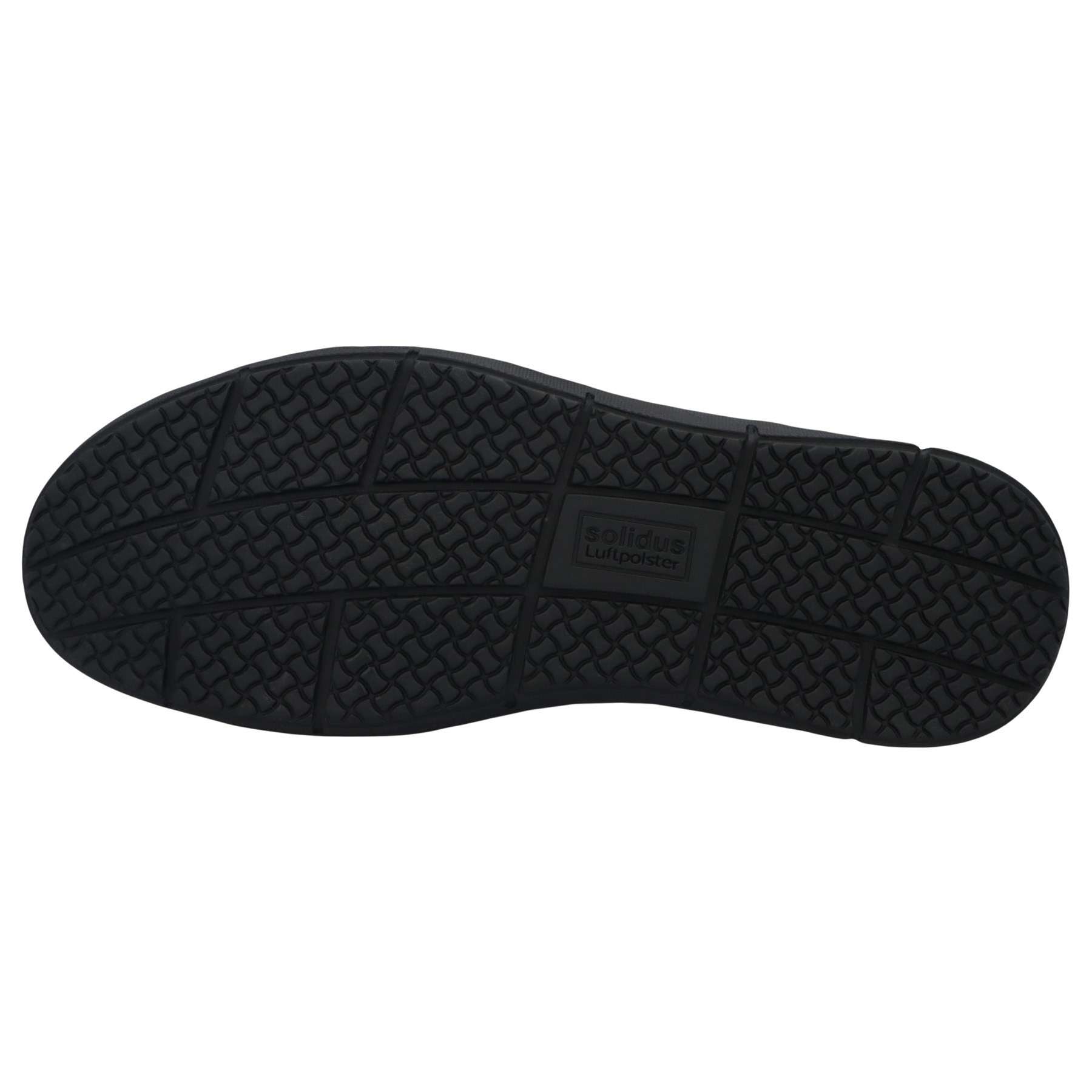 schwarze slipper sohlenansicht