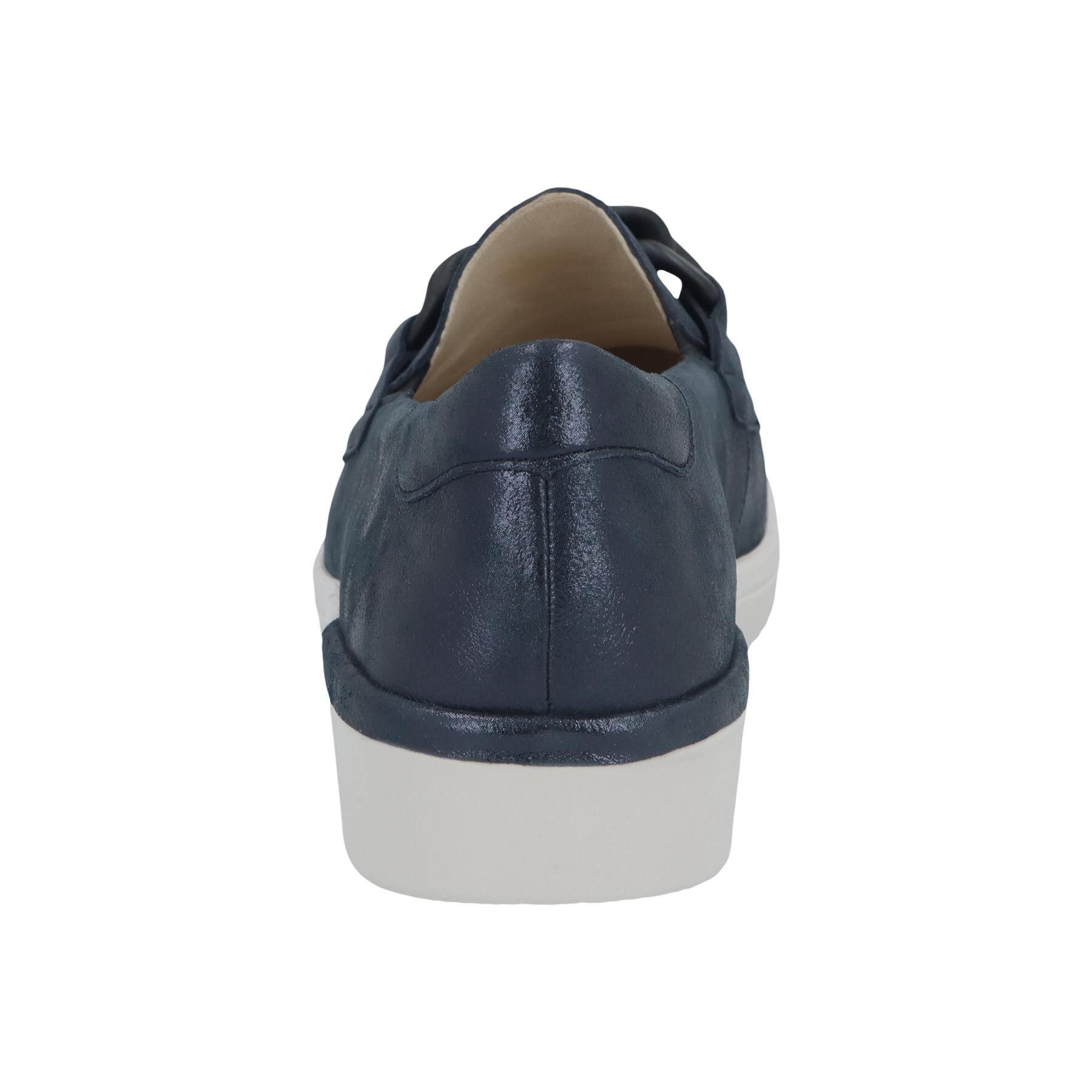 blaue slipper hinteransicht